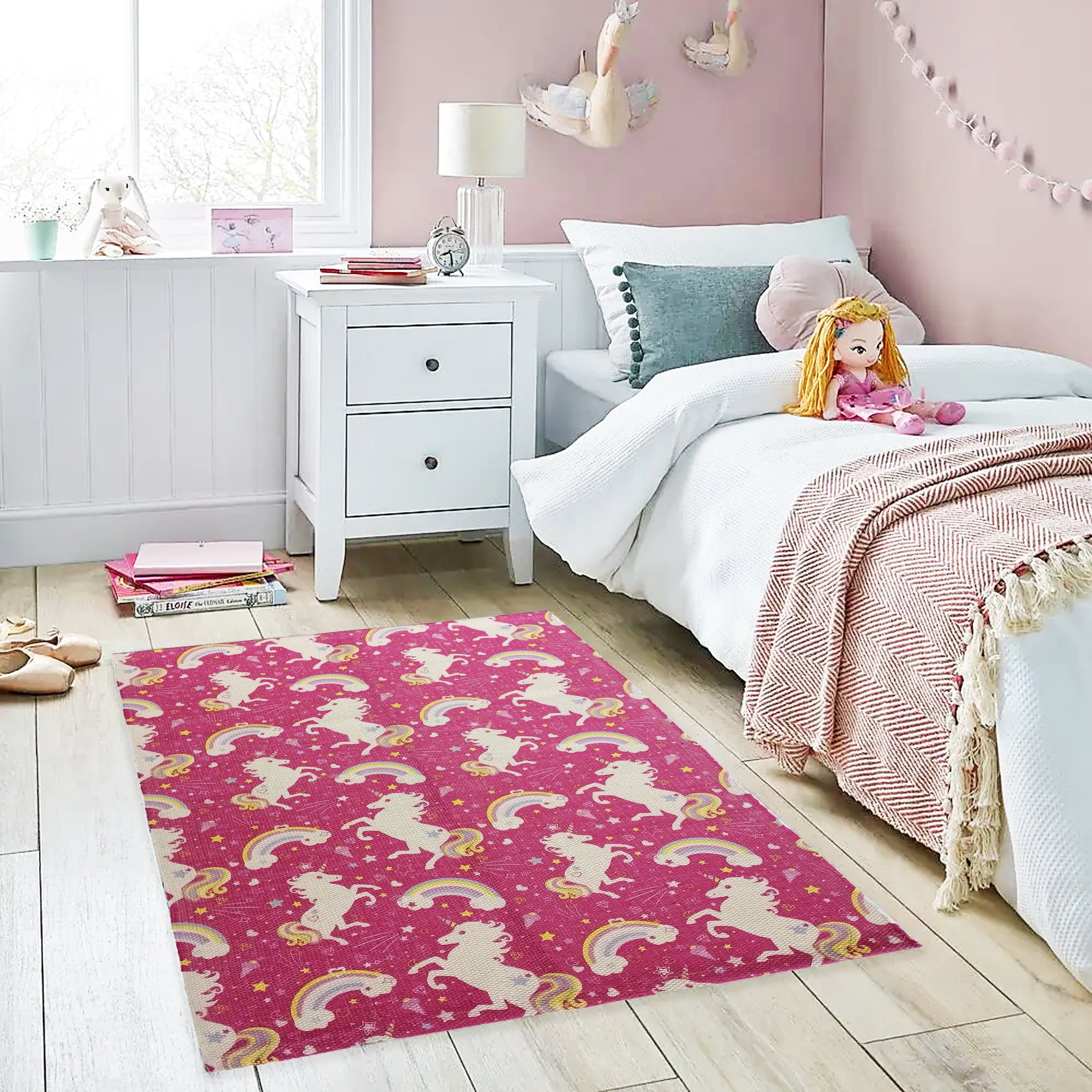 OLIVIA ROCCO Unicorn Animal Print Rug – Non-Slip Eco-Friendly Floor Mat