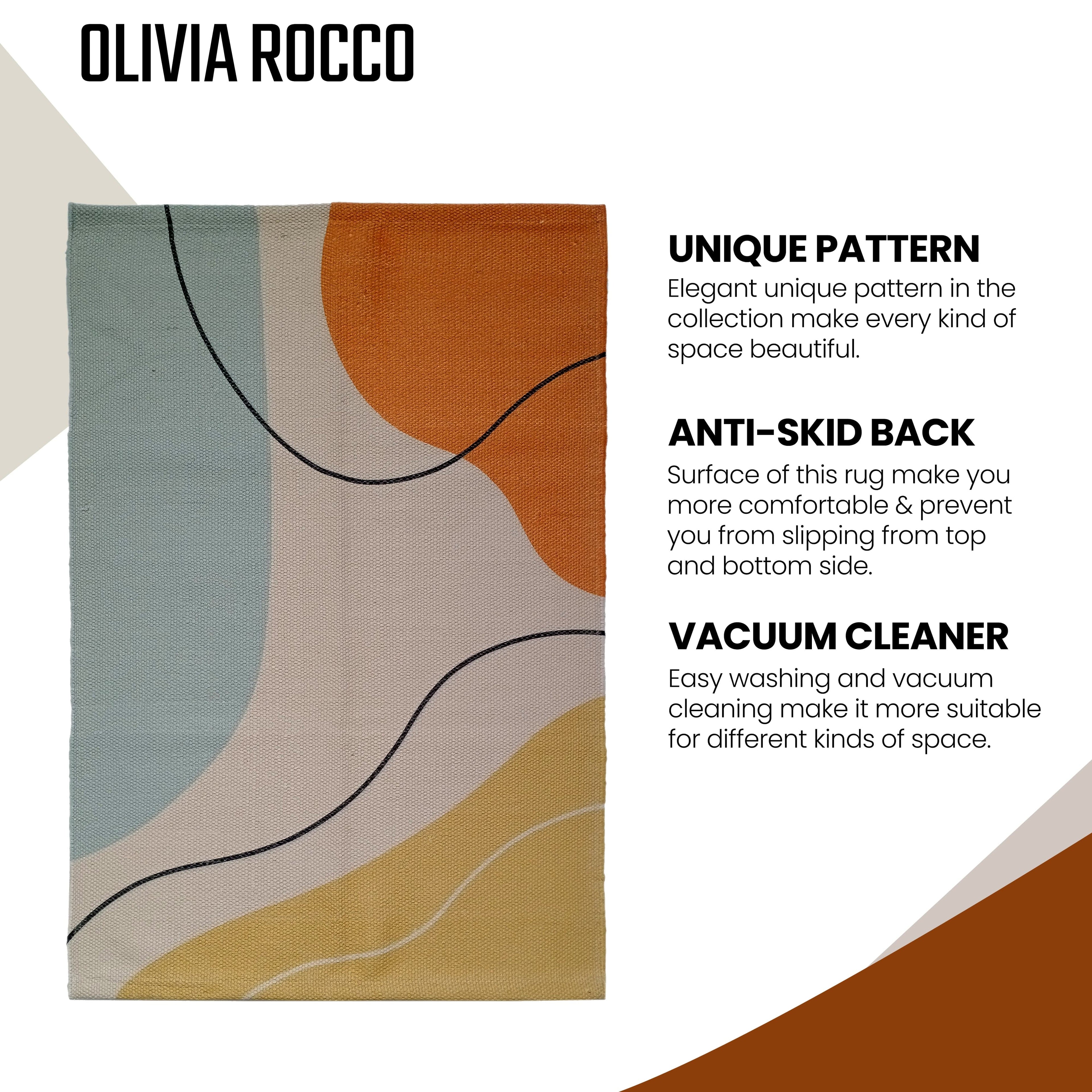 OLIVIA ROCCO Venus Modern Rug – Non-Slip Soft Durable Floor Rug