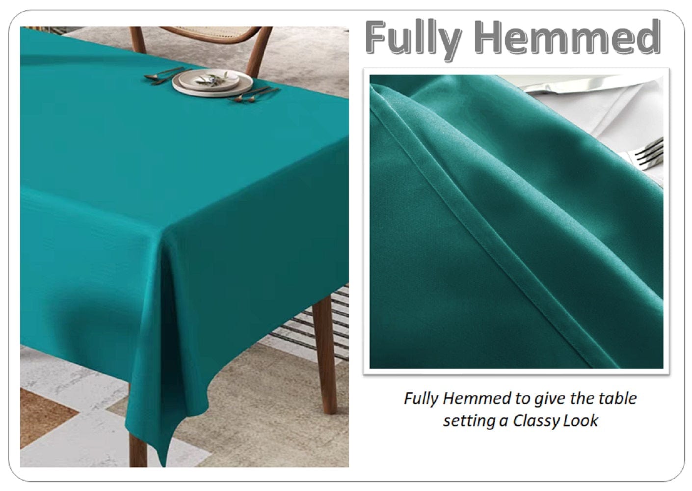 OLIVIA ROCCO Waterproof Tablecloth – Stain Resistant Wipe Clean Polyester