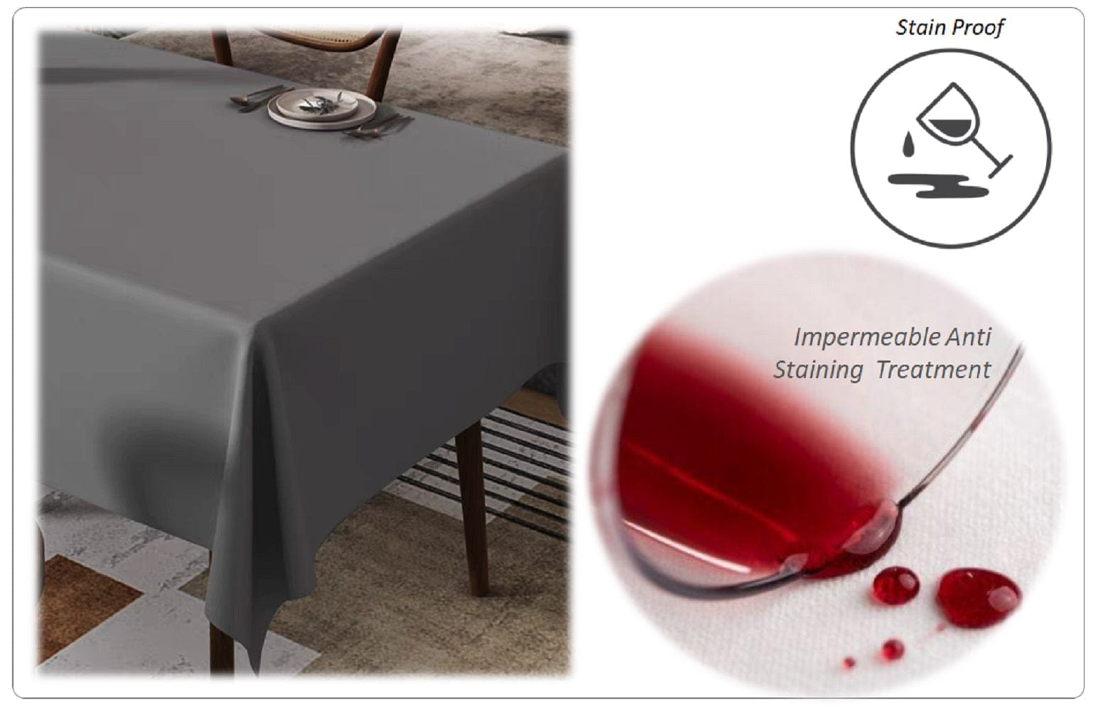 OLIVIA ROCCO Waterproof Tablecloth – Stain Resistant Wipe Clean Polyester