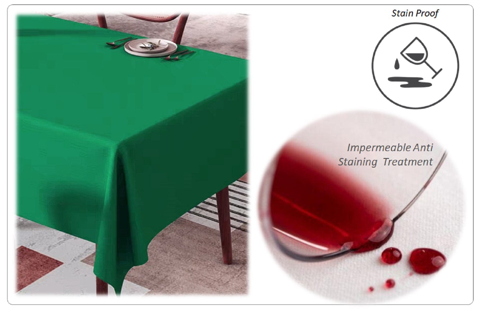OLIVIA ROCCO Waterproof Tablecloth – Stain Resistant Wipe Clean Polyester