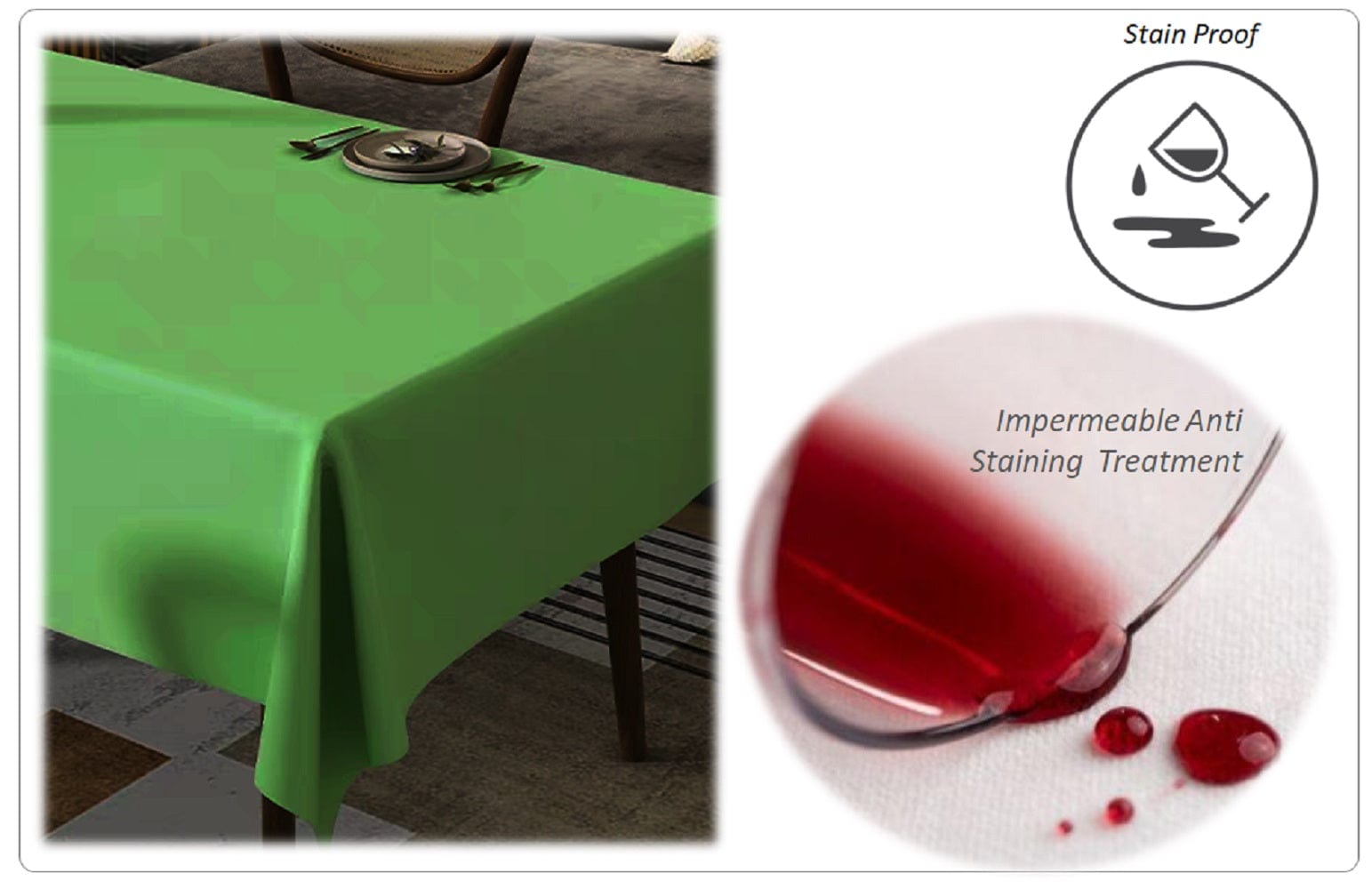 OLIVIA ROCCO Waterproof Tablecloth – Stain Resistant Wipe Clean Polyester