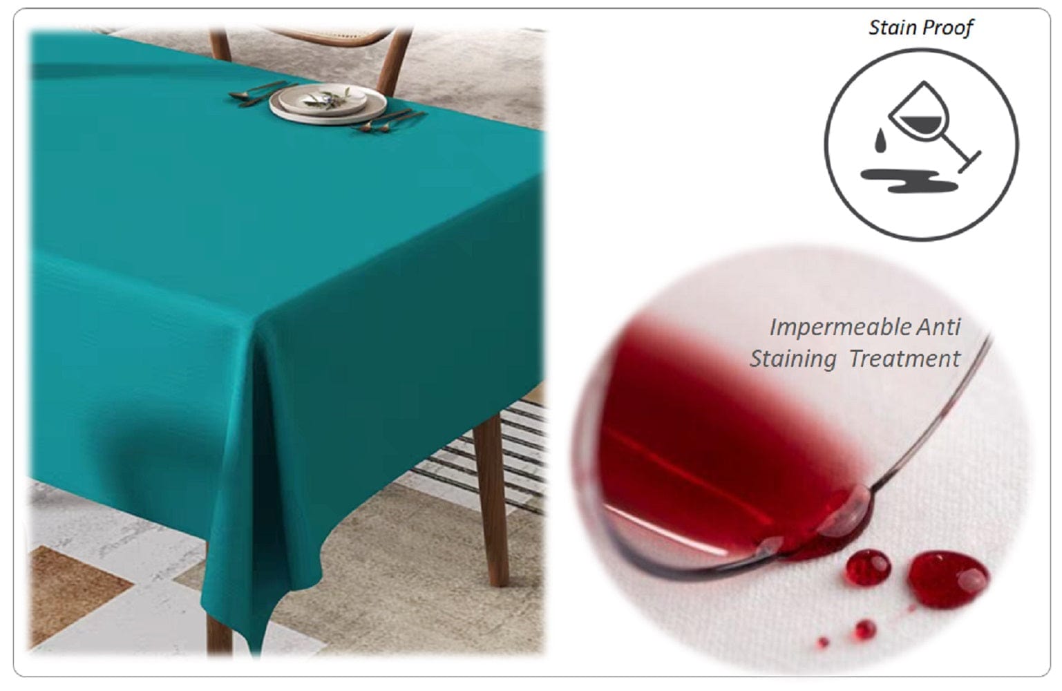 OLIVIA ROCCO Waterproof Tablecloth – Stain Resistant Wipe Clean Polyester