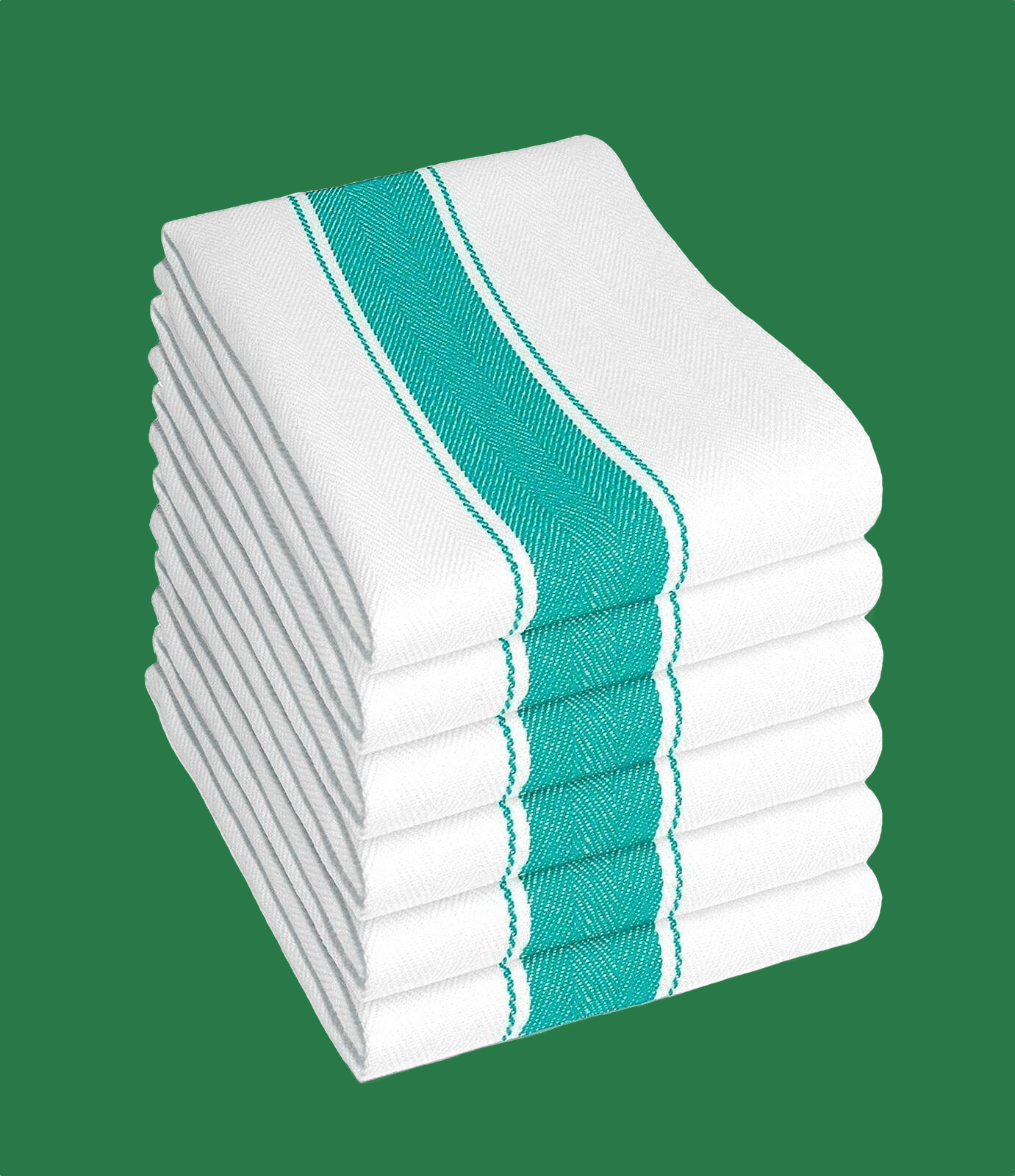OLIVIA ROCCO Herringbone Cotton Tea Towels – Pack of 6 Catering Dish Cloths
