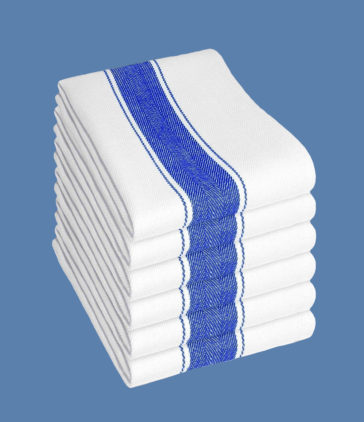 OLIVIA ROCCO Herringbone Cotton Tea Towels – Pack of 6 Catering Dish Cloths