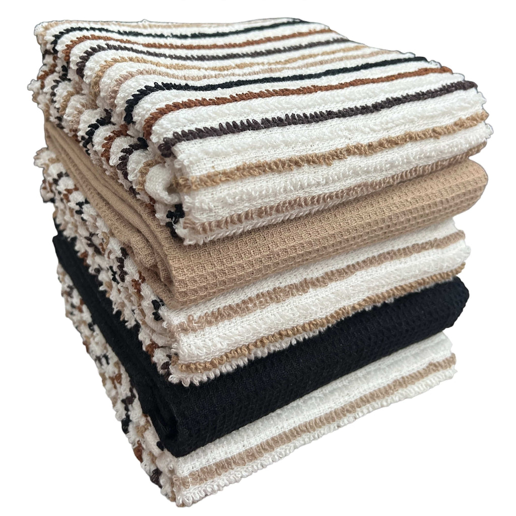 OLIVIA ROCCO 5 Pack Cotton Kitchen Tea Towels – Ribbed Waffle 45x65cm