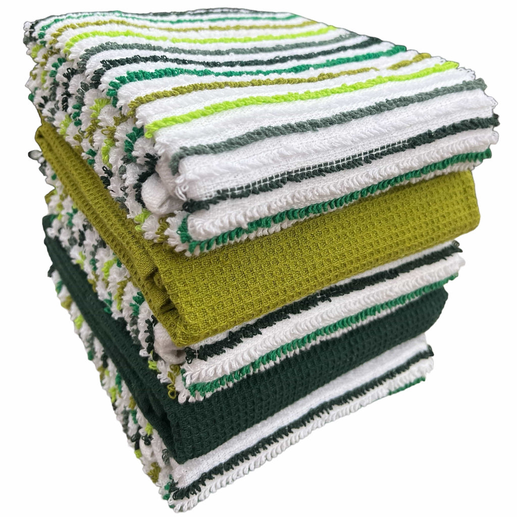 OLIVIA ROCCO 5 Pack Cotton Kitchen Tea Towels – Ribbed Waffle 45x65cm