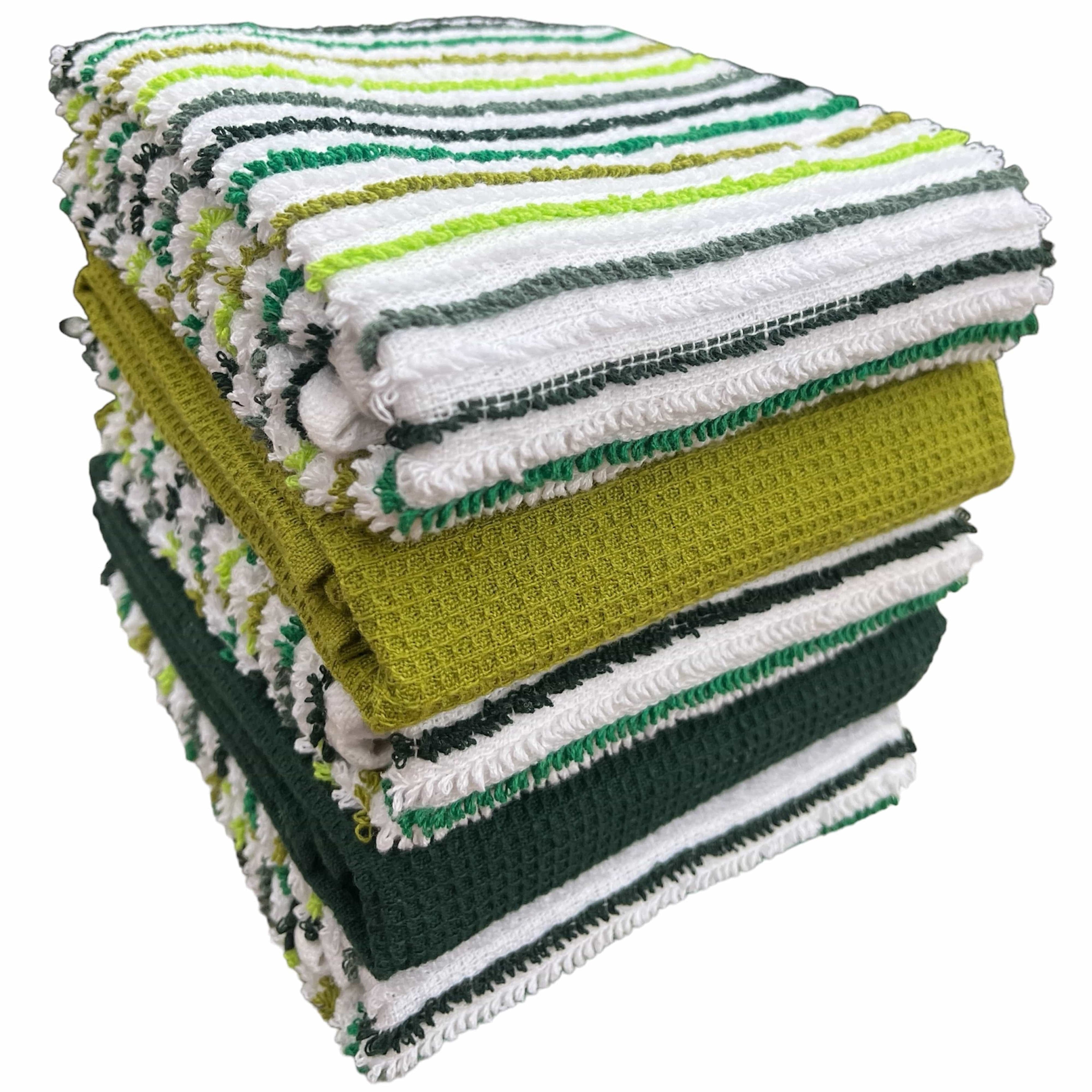 OLIVIA ROCCO 5 Pack Cotton Kitchen Tea Towels – Ribbed Waffle 45x65cm