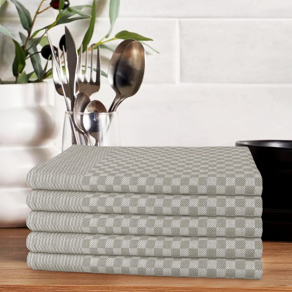 OLIVIA ROCCO Cotton Tea Towels – Pack of 5 Large Quick Dry Dish Cloths
