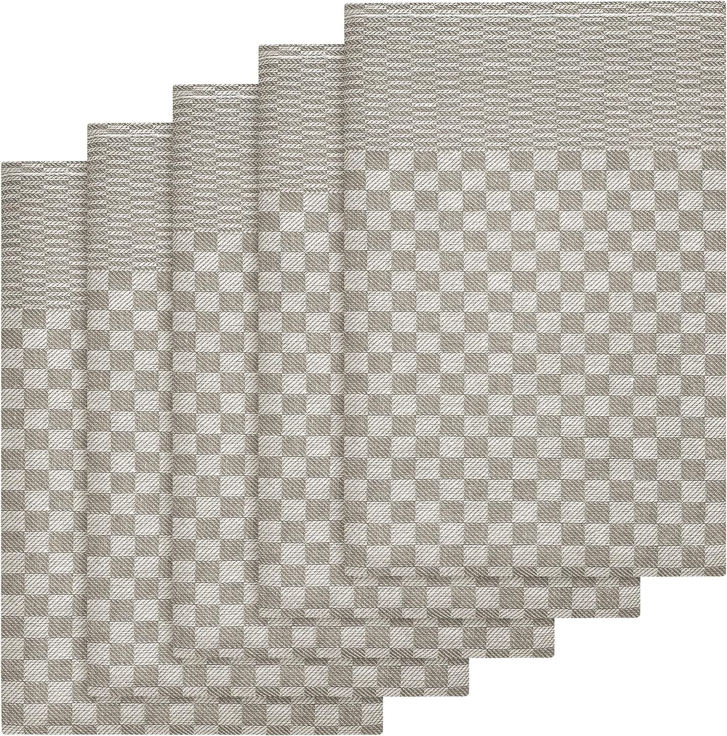 OLIVIA ROCCO Cotton Tea Towels – Pack of 5 Large Quick Dry Dish Cloths