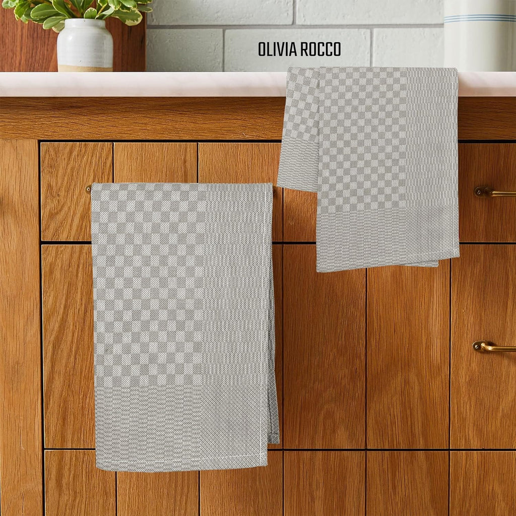 OLIVIA ROCCO Cotton Tea Towels – Pack of 5 Large Quick Dry Dish Cloths