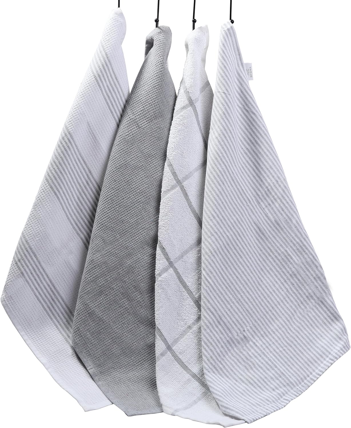 OLIVIA ROCCO Cotton Tea Towels – Pack of 4 Green Absorbent Dish Cloths