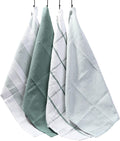 OLIVIA ROCCO Cotton Tea Towels – Pack of 4 Green Absorbent Dish Cloths