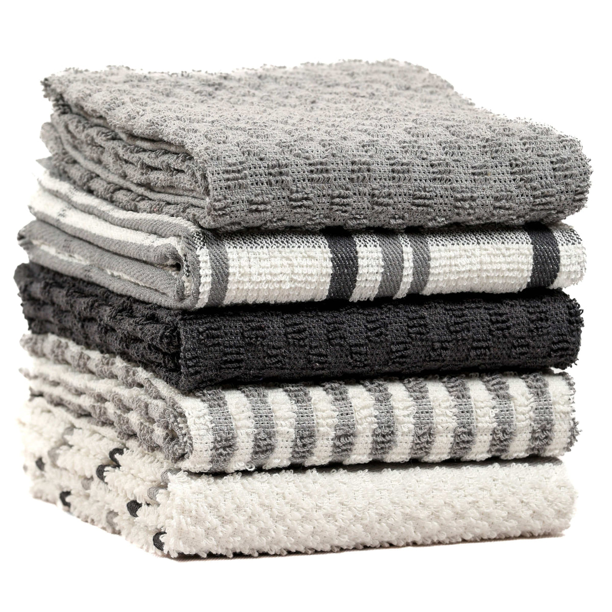 OLIVIA ROCCO Cotton Terry Kitchen Tea Towels - Super Absorbent 5 Pack