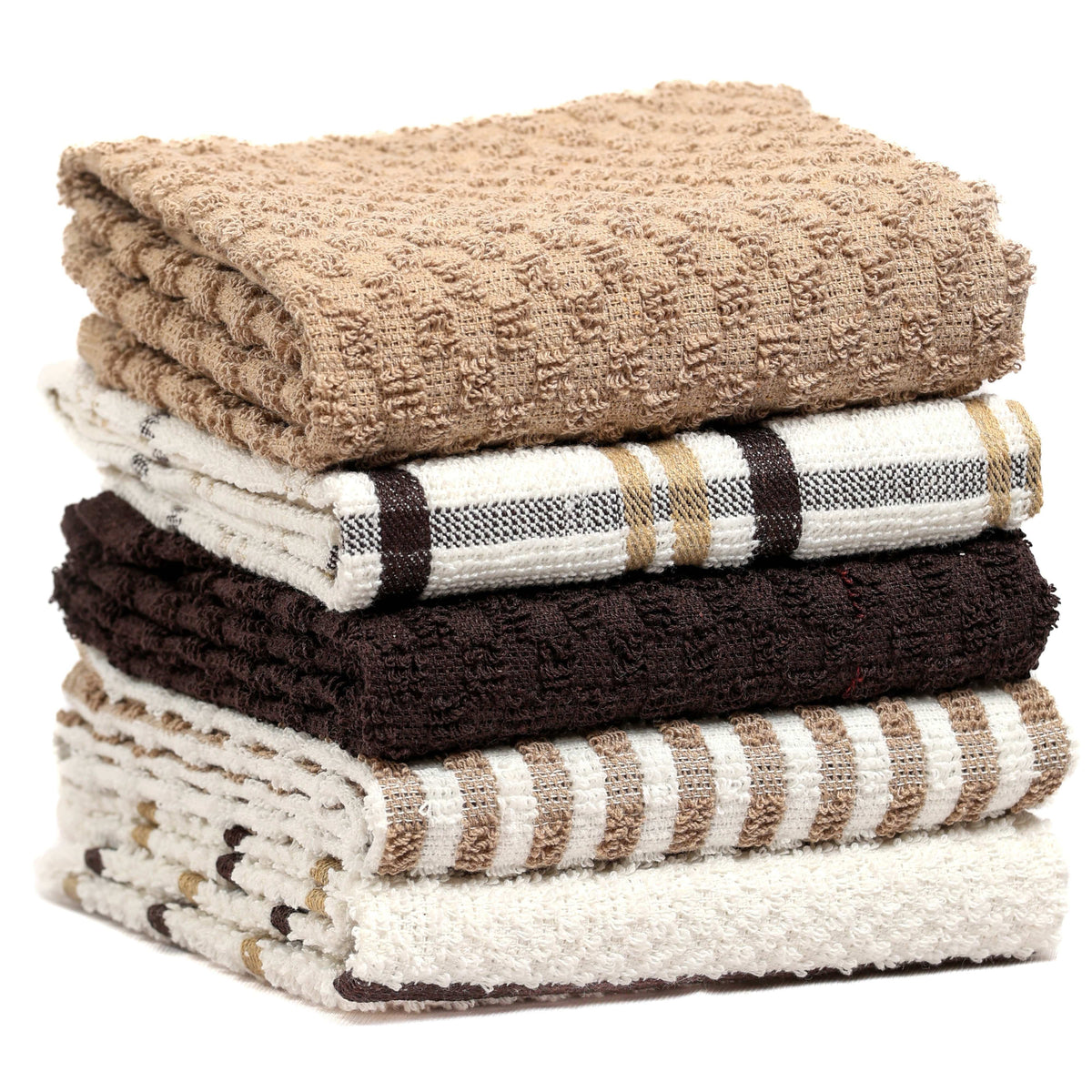 OLIVIA ROCCO Cotton Terry Kitchen Tea Towels - Super Absorbent 5 Pack