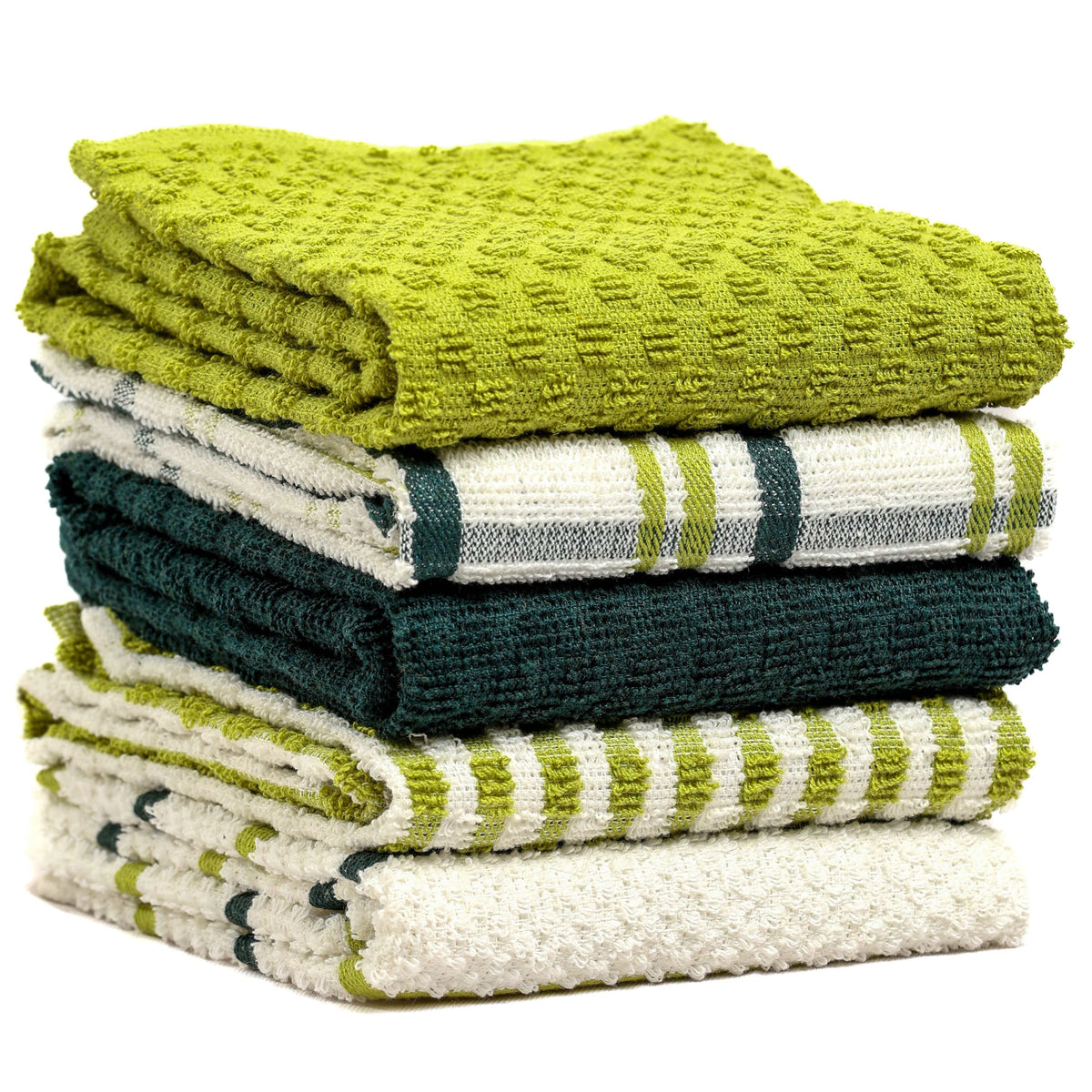 OLIVIA ROCCO Cotton Terry Kitchen Tea Towels - Super Absorbent 5 Pack