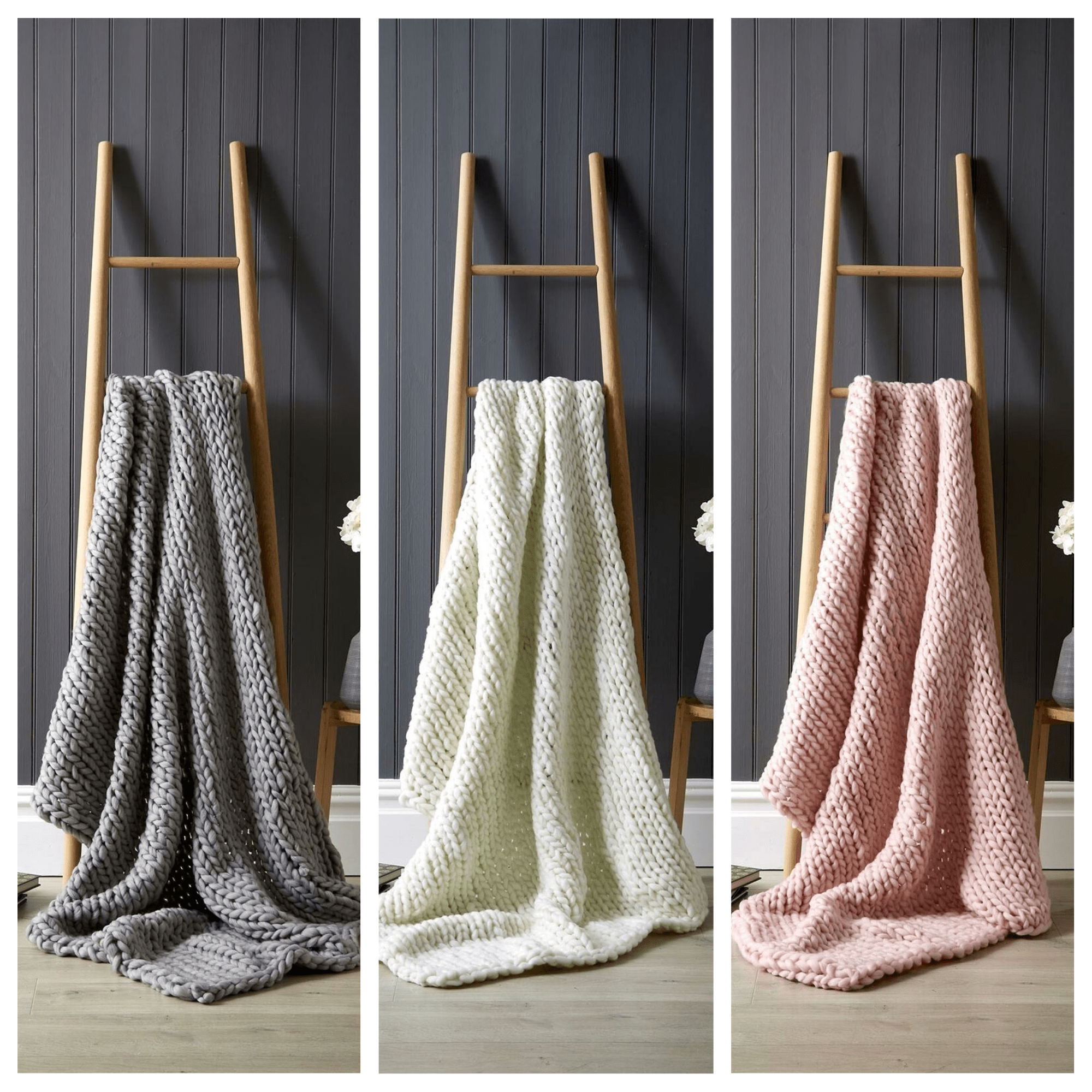 OLIVIA ROCCO Chunky Cable Knit Throw – Oversized Soft Fleece Blanket