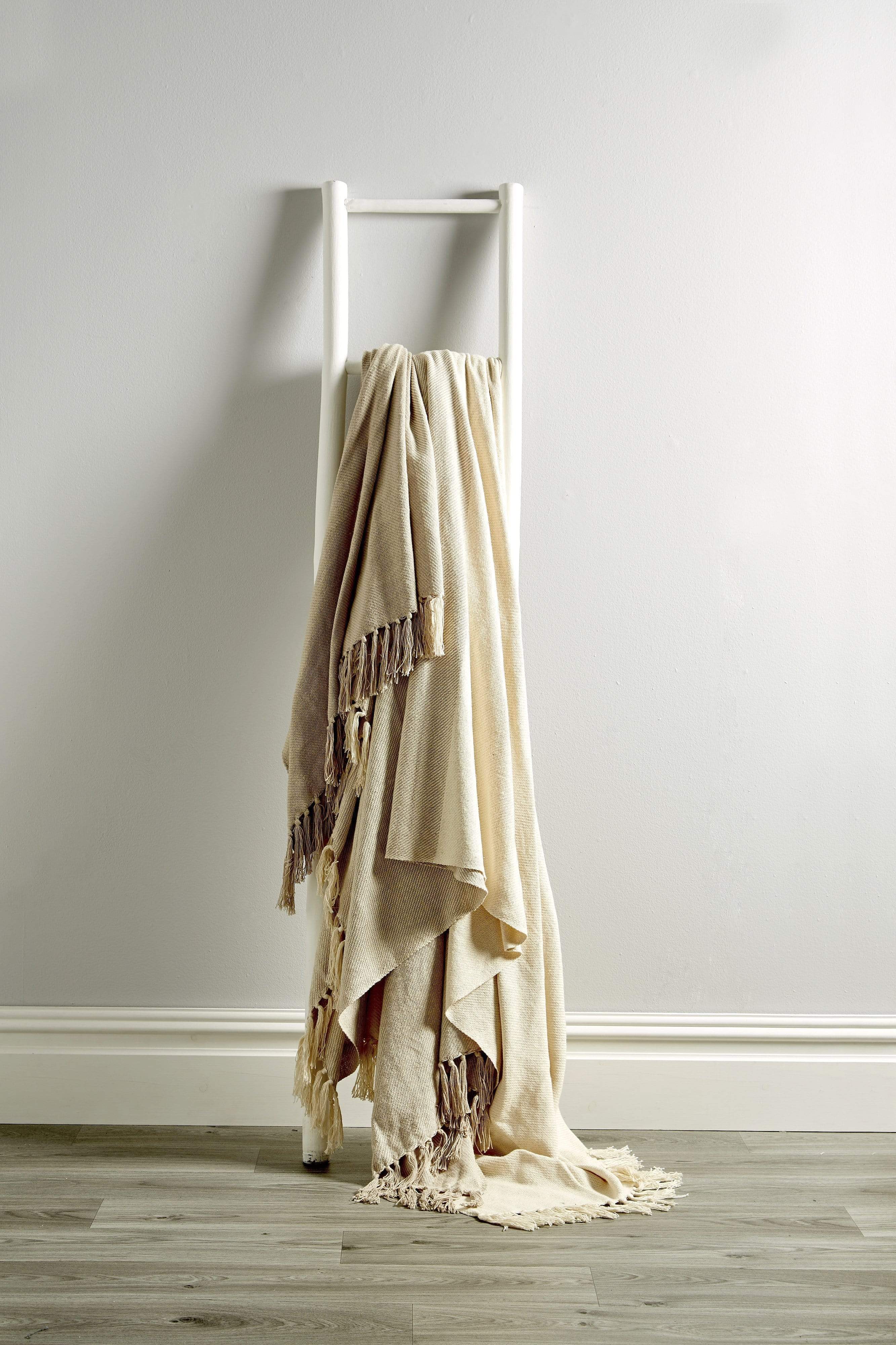 OLIVIA ROCCO Handwoven Large Check Pure Indian Cotton Throw Blanket