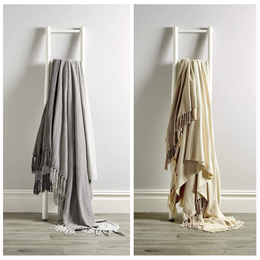 OLIVIA ROCCO Handwoven Large Check Pure Indian Cotton Throw Blanket