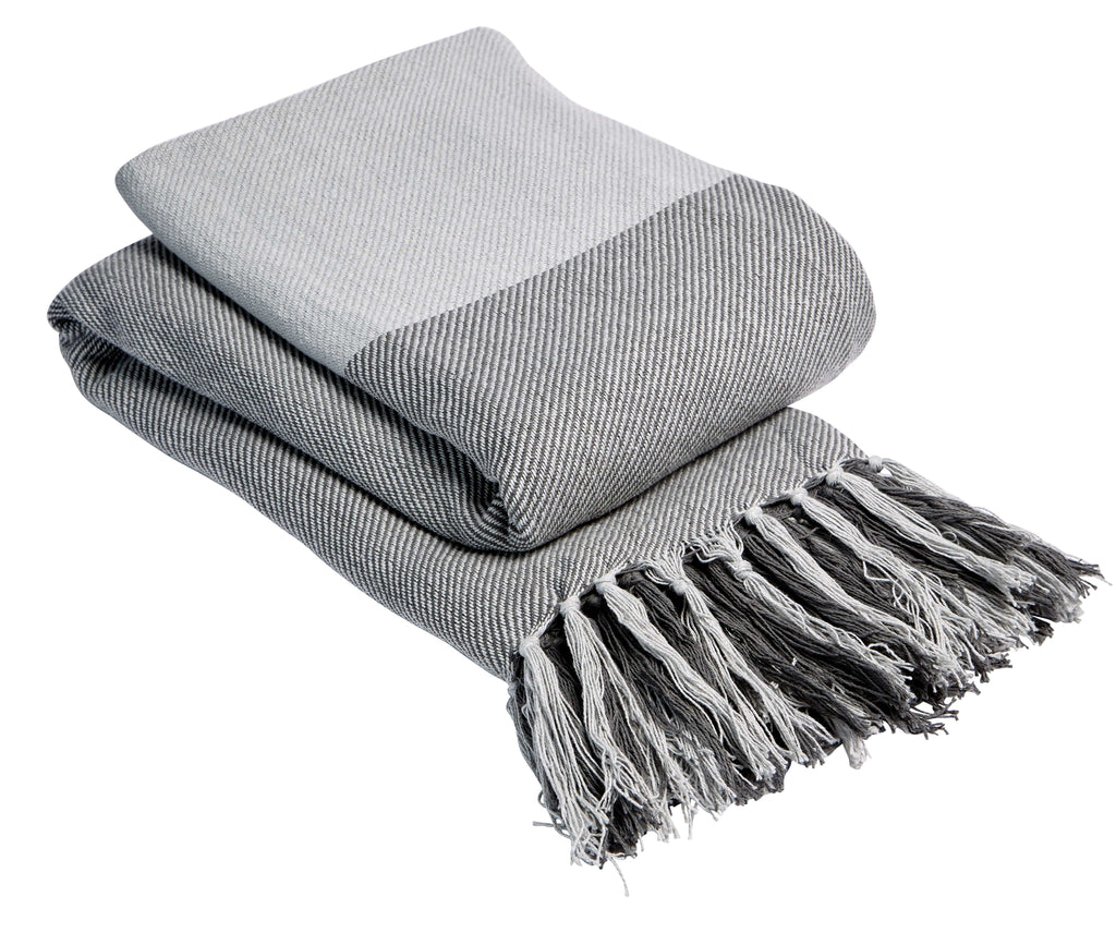 OLIVIA ROCCO Handwoven Large Check Pure Indian Cotton Throw Blanket