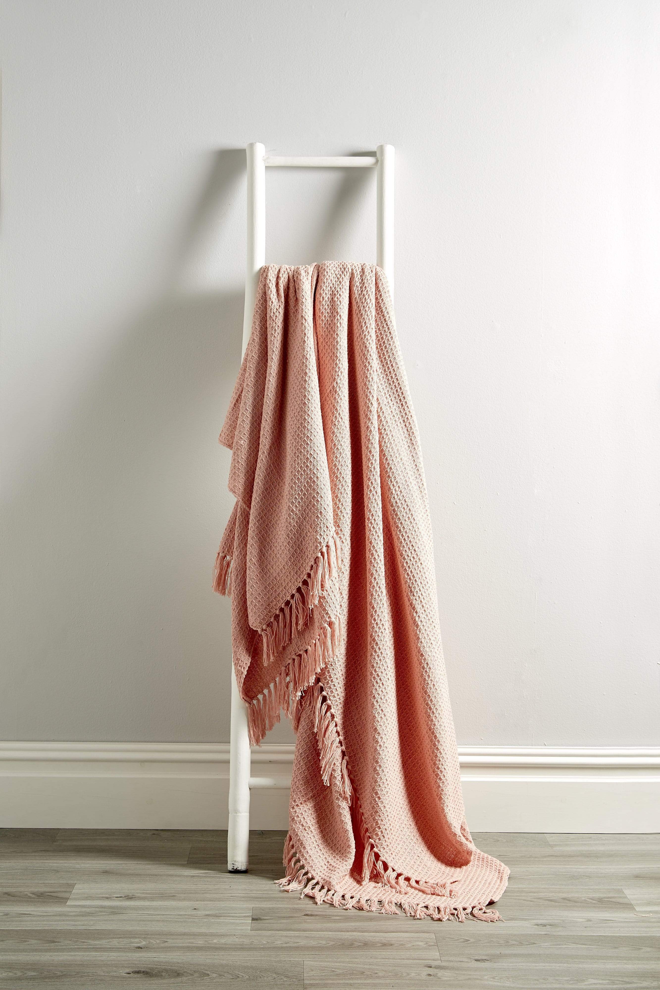 OLIVIA ROCCO Lisbon Honeycomb Throw – 100% Pure Indian Cotton Blanket