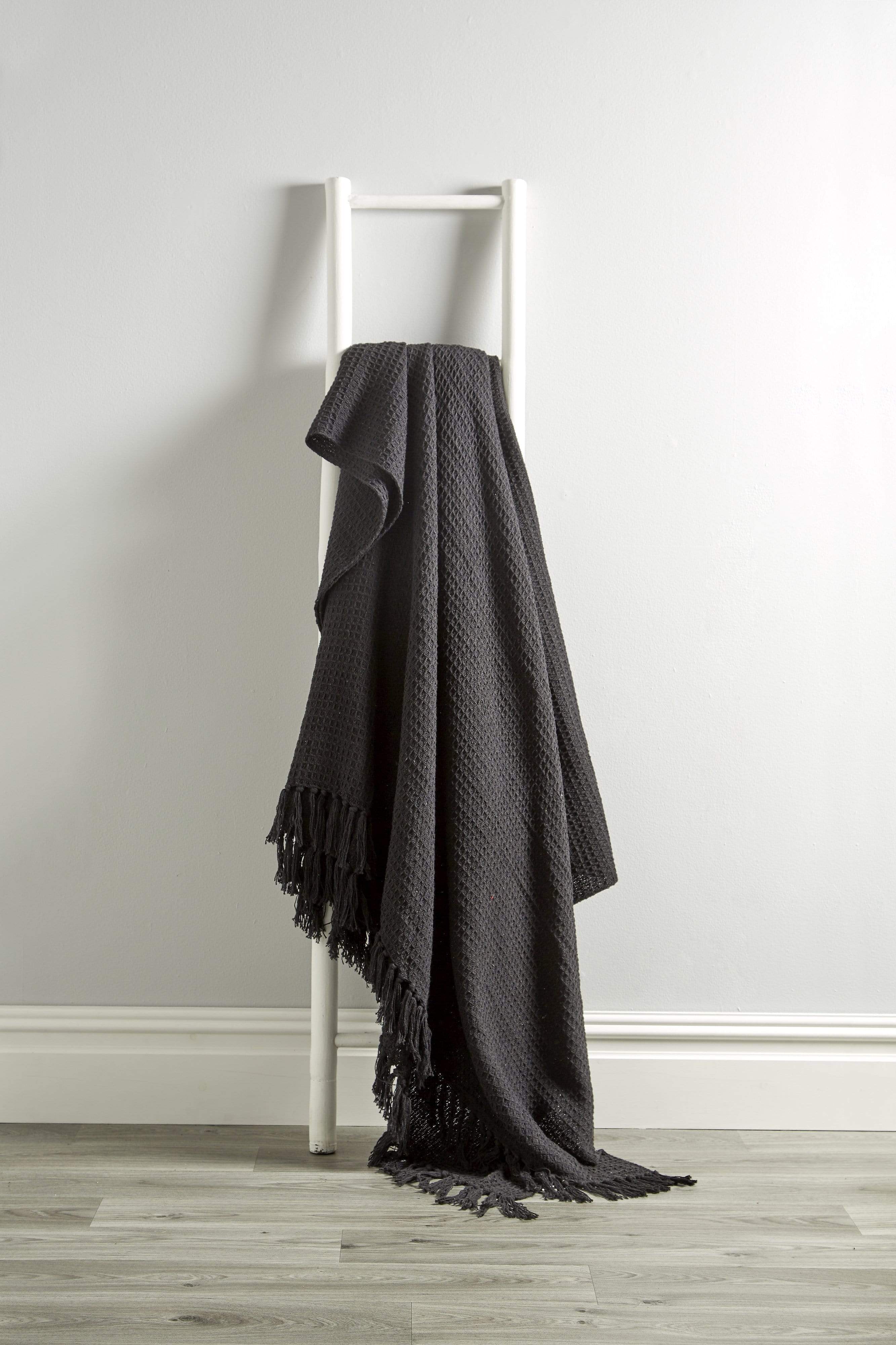 OLIVIA ROCCO Lisbon Honeycomb Throw – 100% Pure Indian Cotton Blanket