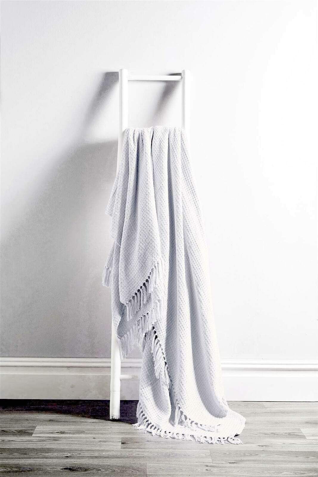 OLIVIA ROCCO Lisbon Honeycomb Throw – 100% Pure Indian Cotton Blanket