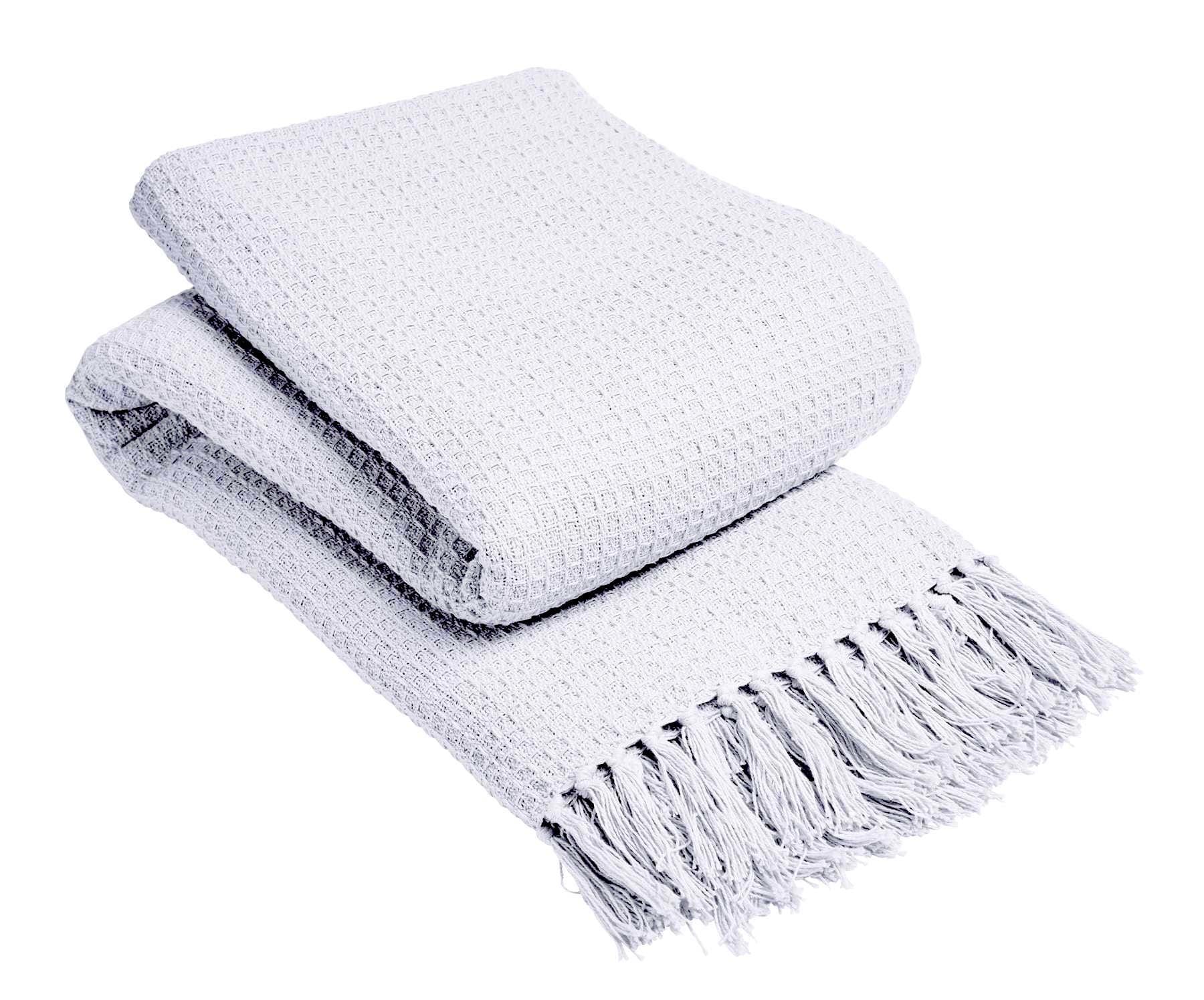OLIVIA ROCCO Lisbon Honeycomb Throw – 100% Pure Indian Cotton Blanket