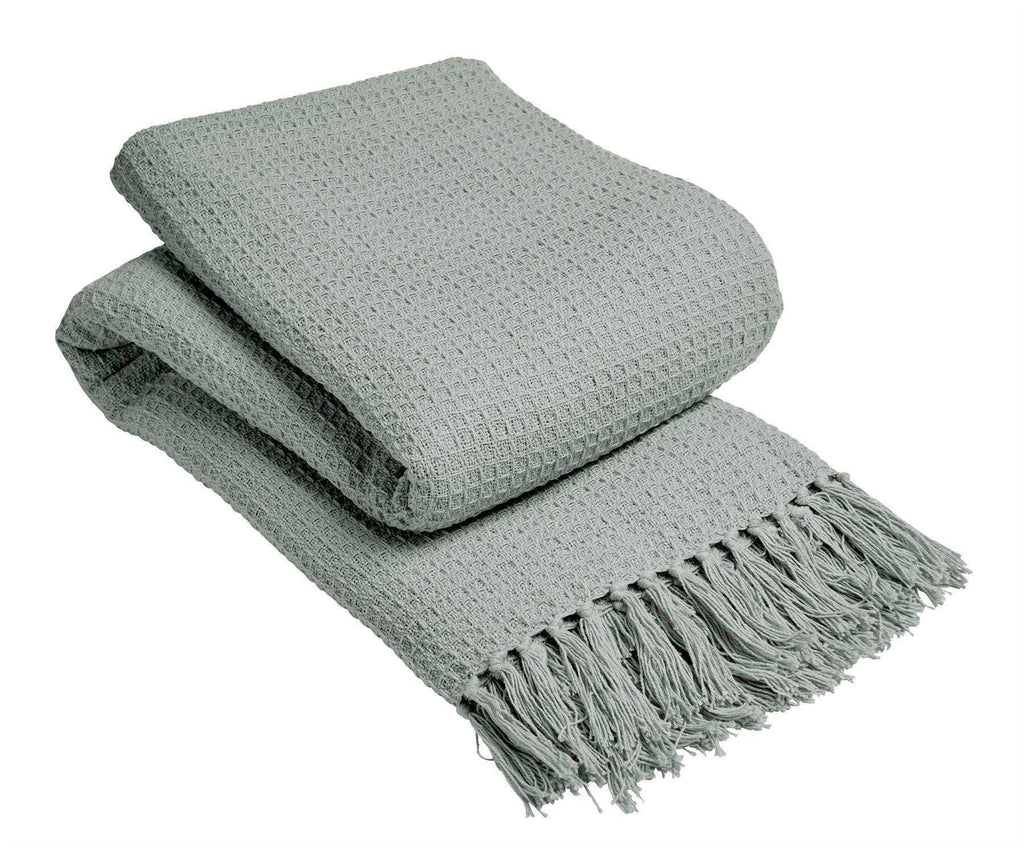 OLIVIA ROCCO Lisbon Honeycomb Throw – 100% Pure Indian Cotton Blanket