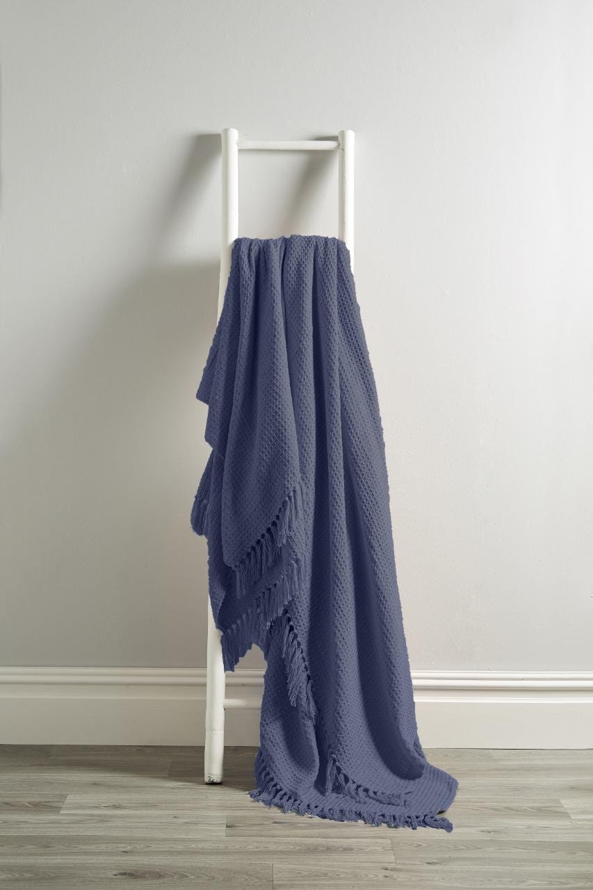 OLIVIA ROCCO Lisbon Honeycomb Throw – 100% Pure Indian Cotton Blanket