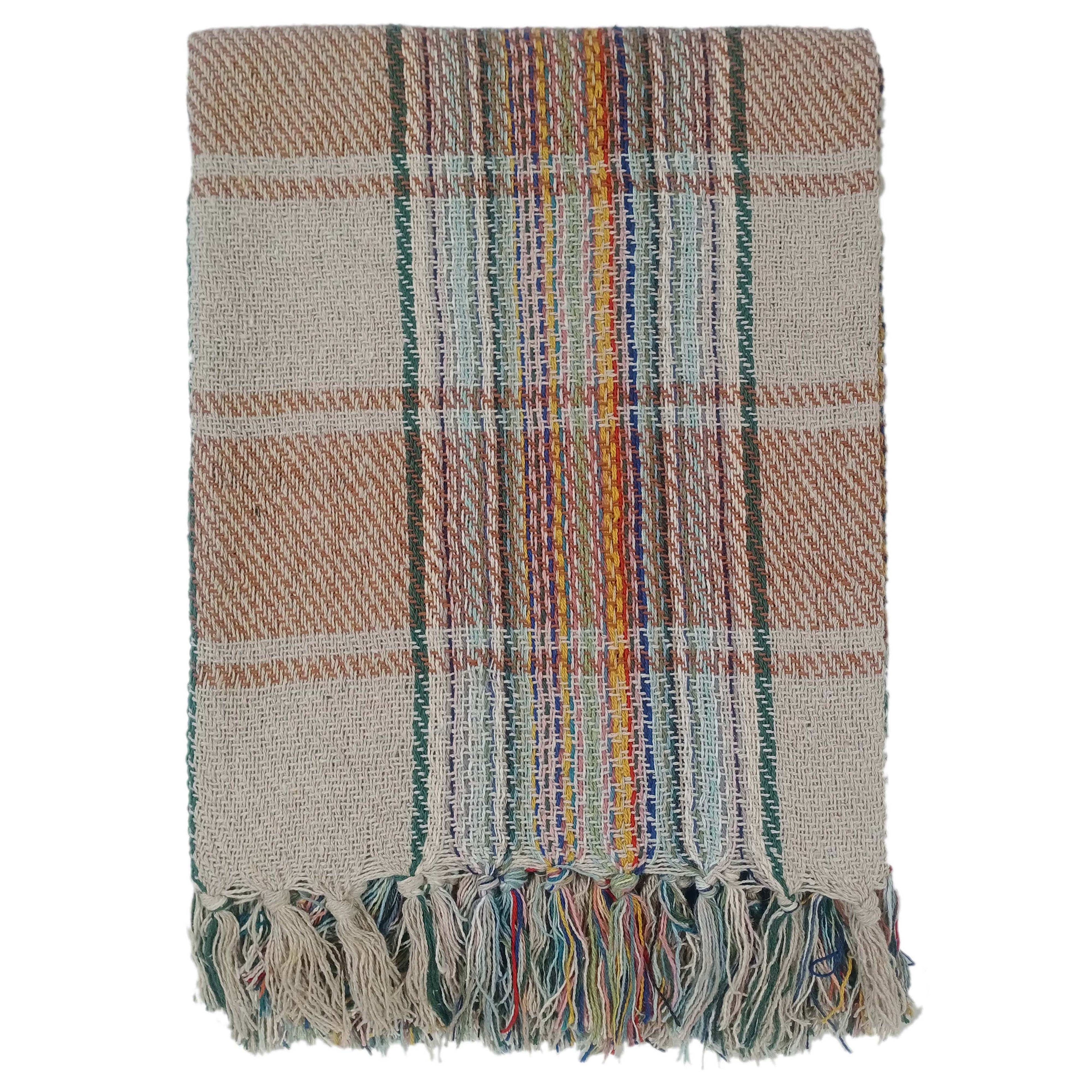 OLIVIA ROCCO Recycled Cotton Picnic Blanket – Check Stripe 130 x 150 cm