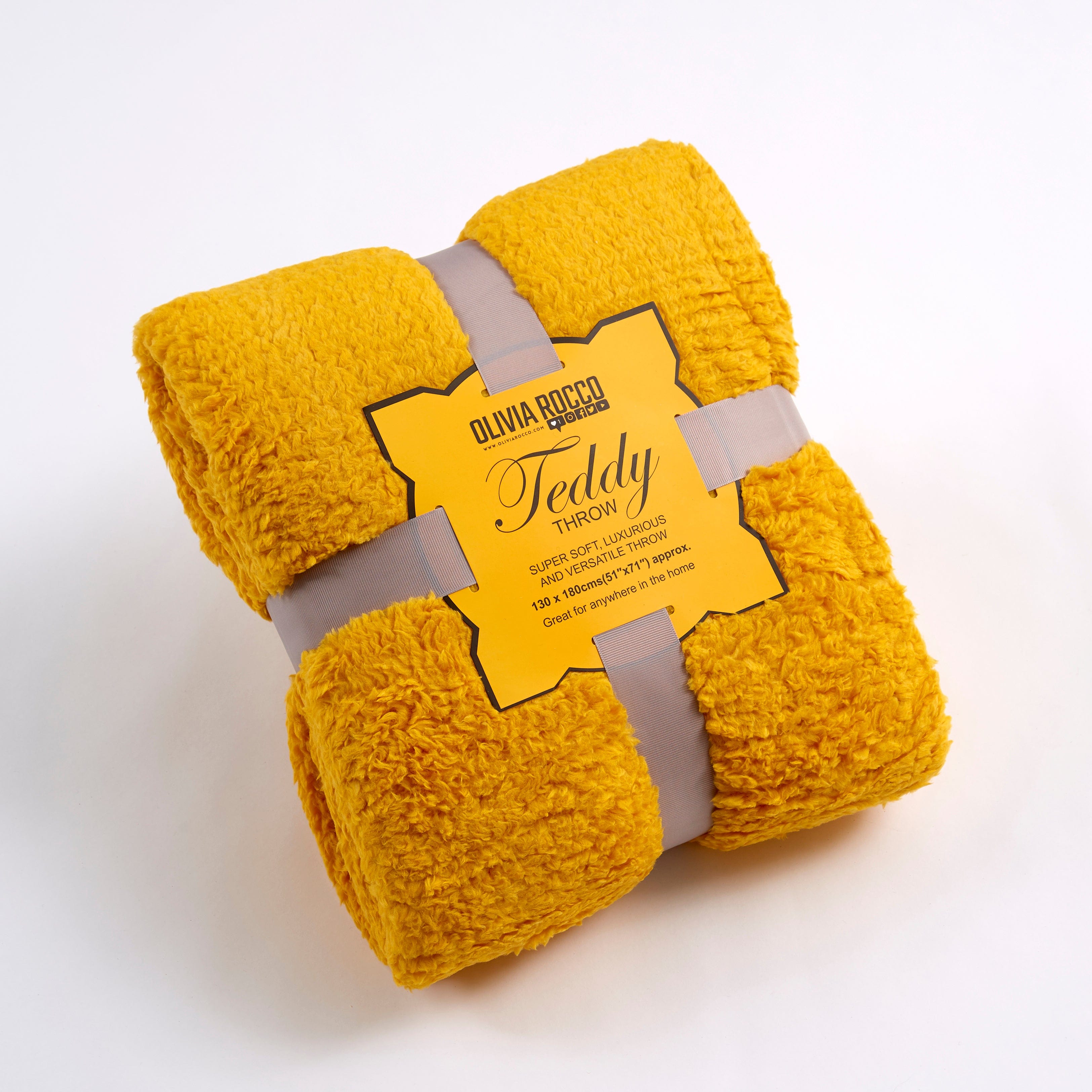 OLIVIA ROCCO Teddy Throw Blanket – Super Soft Faux Fur Fleece for Bed & Sofa