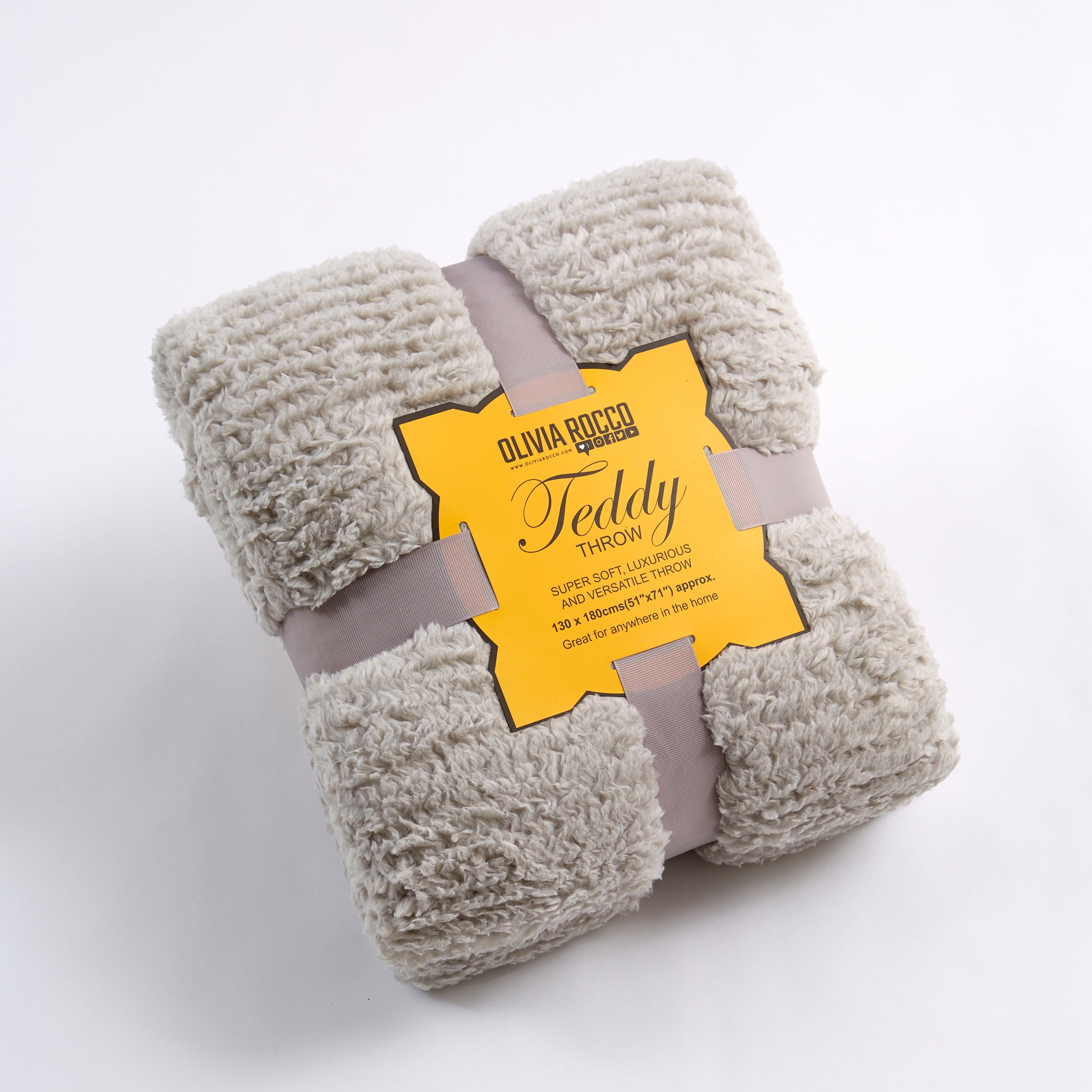 OLIVIA ROCCO Teddy Throw Blanket – Super Soft Faux Fur Fleece for Bed & Sofa