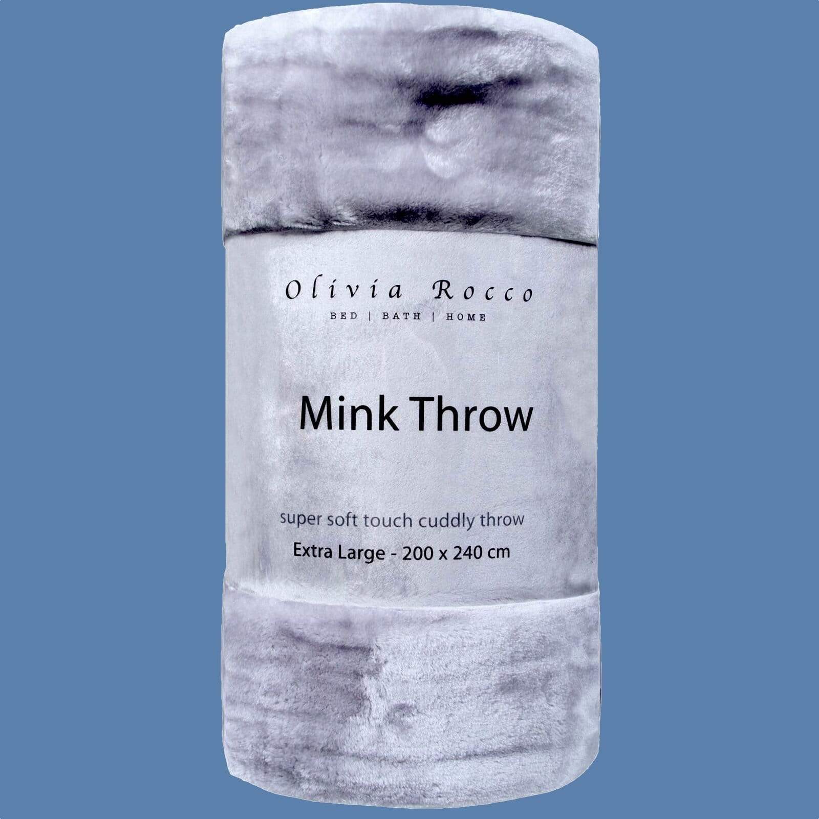 OLIVIA ROCCO Mink Faux Fur Throw Blanket | Extra Large Velvet Touch