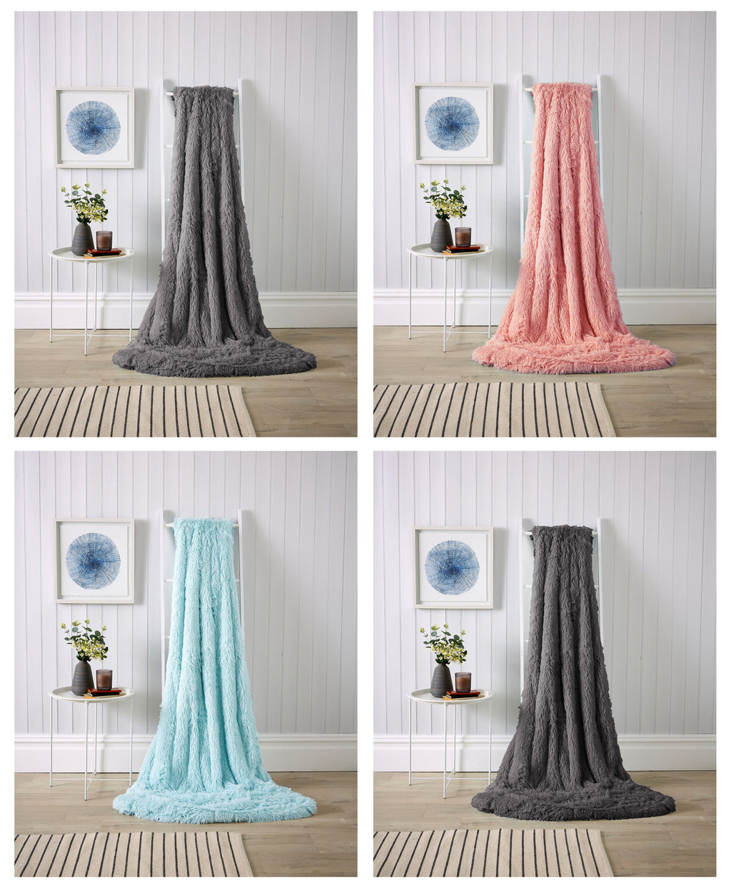 OLIVIA ROCCO Oversized Soft Fleece Blanket – Fluffy Faux Fur Throw