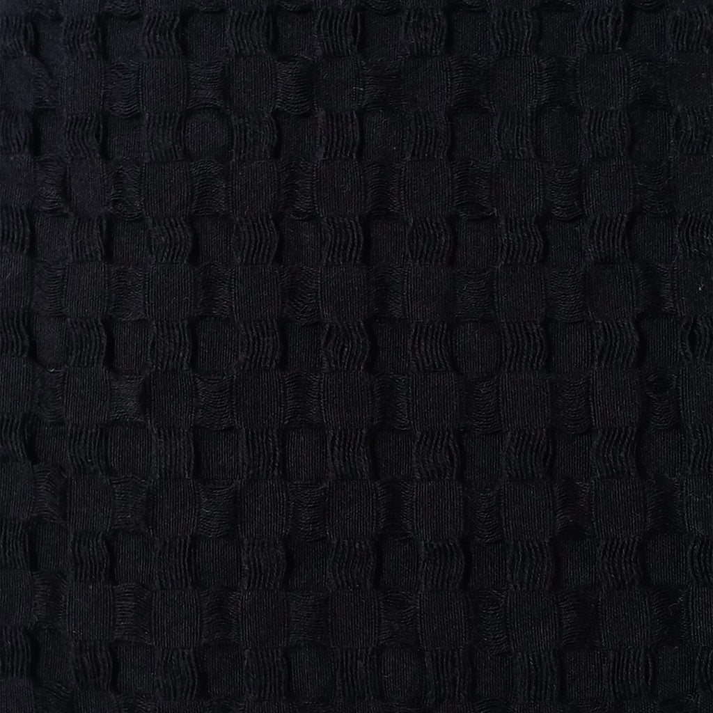 OLIVIA ROCCO Cotton Checked Throw Blanket – Black Bedspread for Sofa & Bed