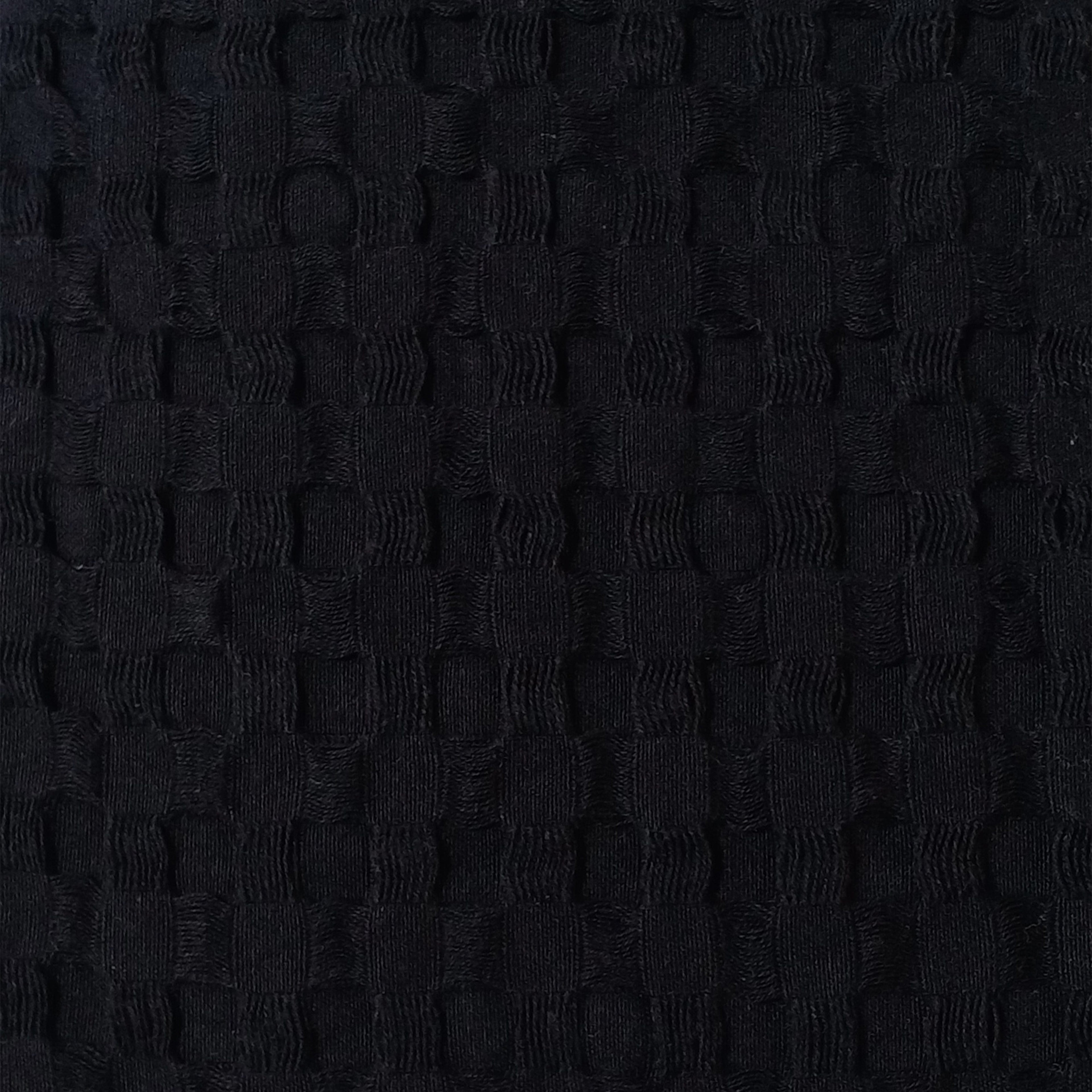 OLIVIA ROCCO Cotton Checked Throw Blanket – Black Bedspread for Sofa & Bed