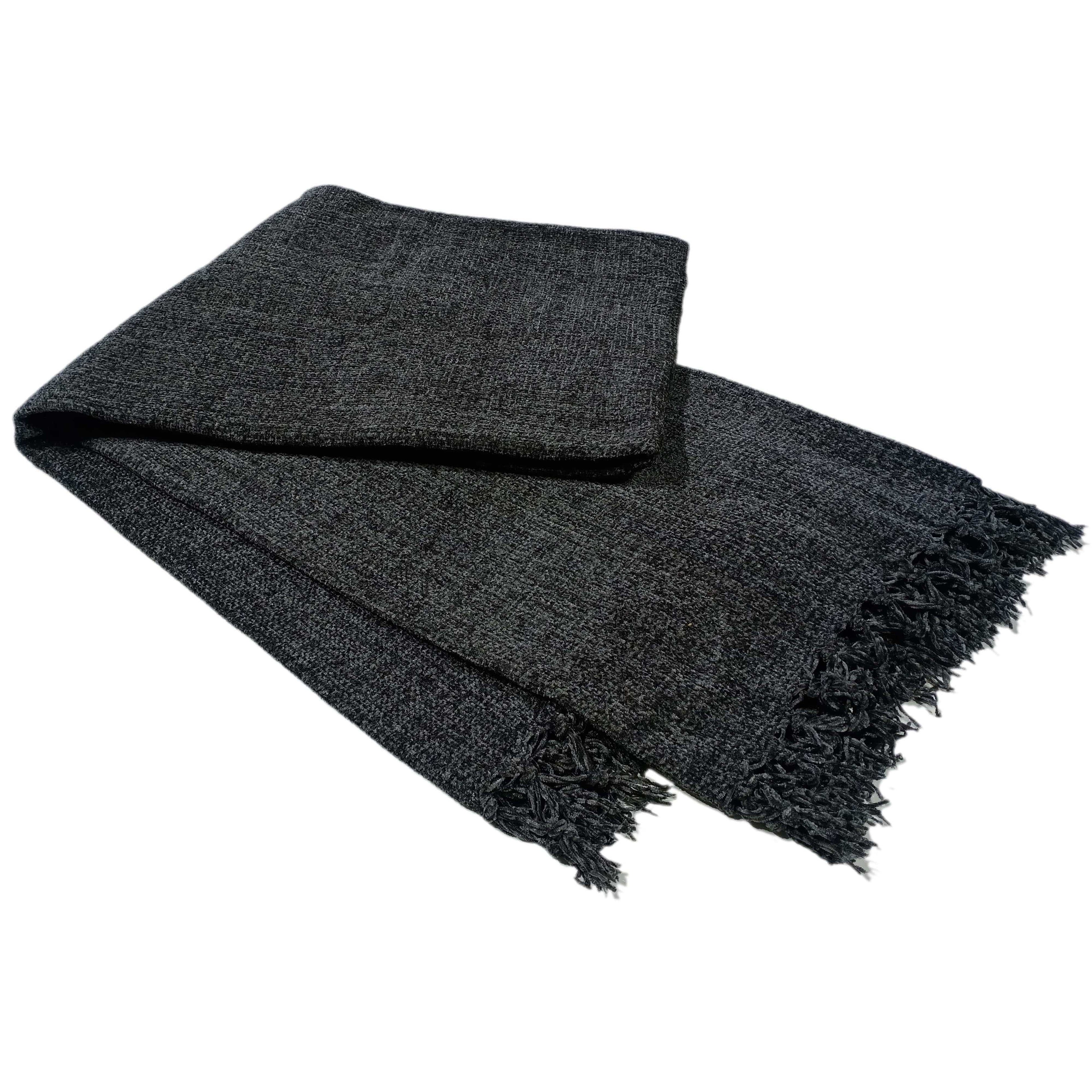 OLIVIA ROCCO Chenille Throw Blanket – Soft Luxury Tassel Sofa Bed Cover
