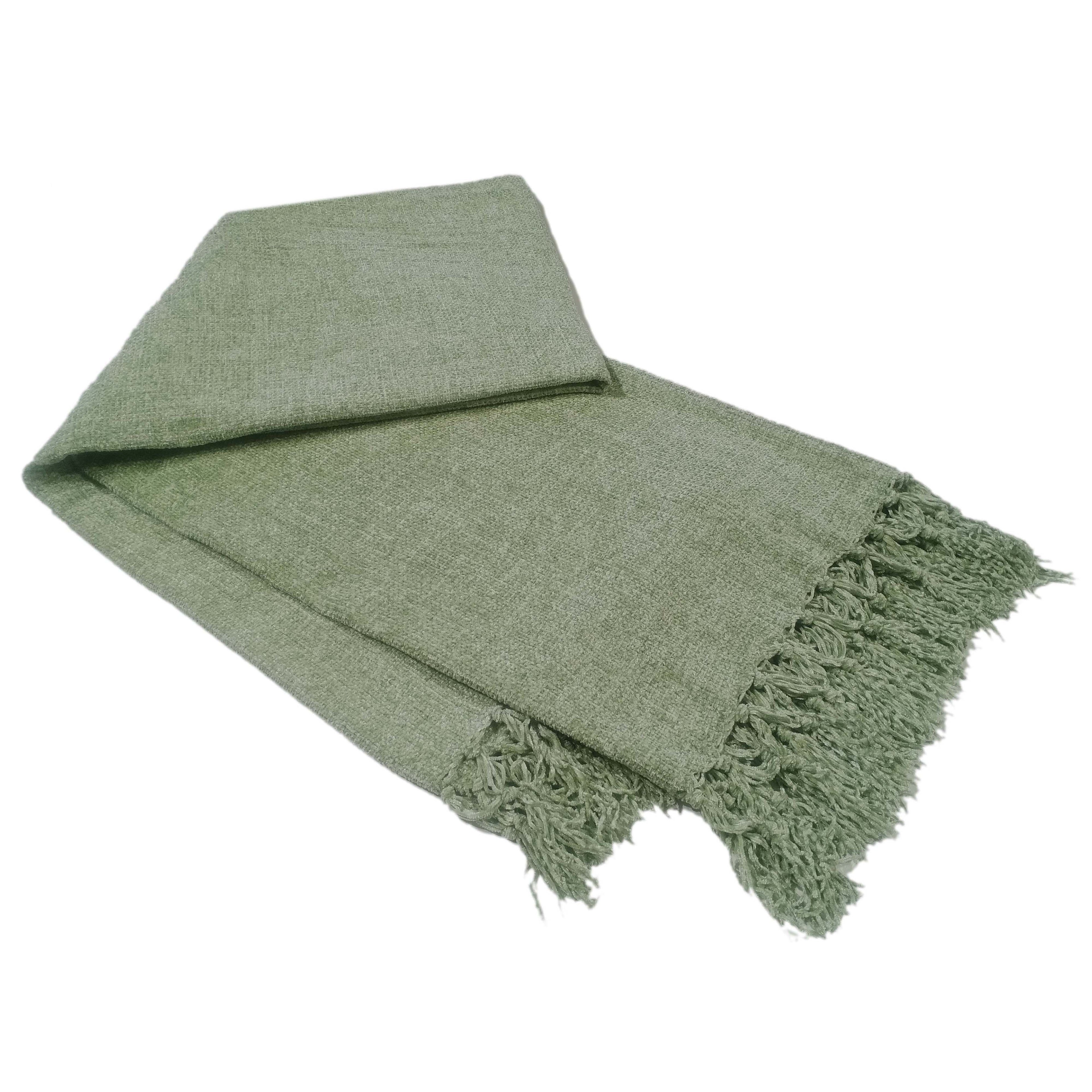 OLIVIA ROCCO Chenille Throw Blanket – Soft Luxury Tassel Sofa Bed Cover