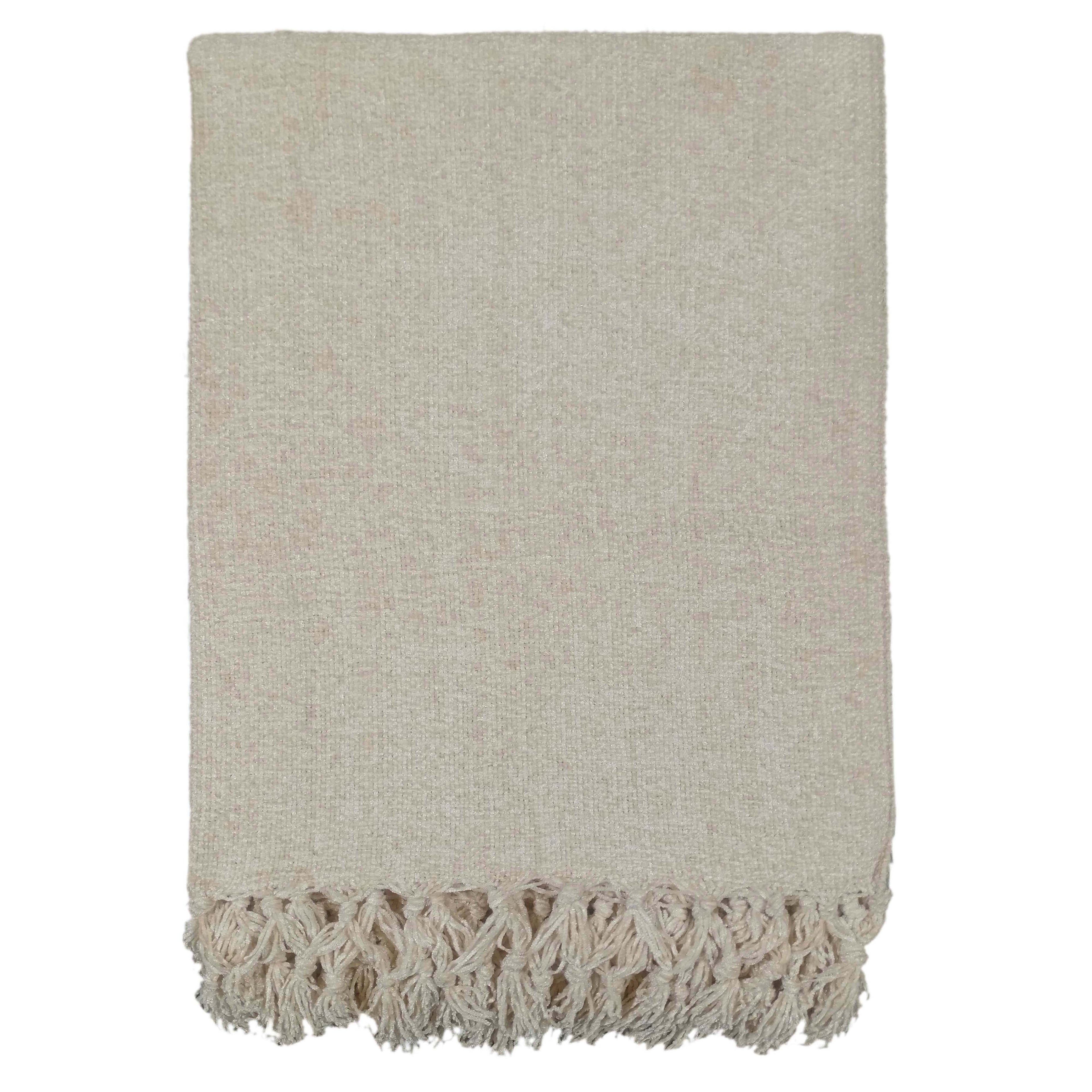 OLIVIA ROCCO Chenille Throw Blanket – Soft Luxury Tassel Sofa Bed Cover
