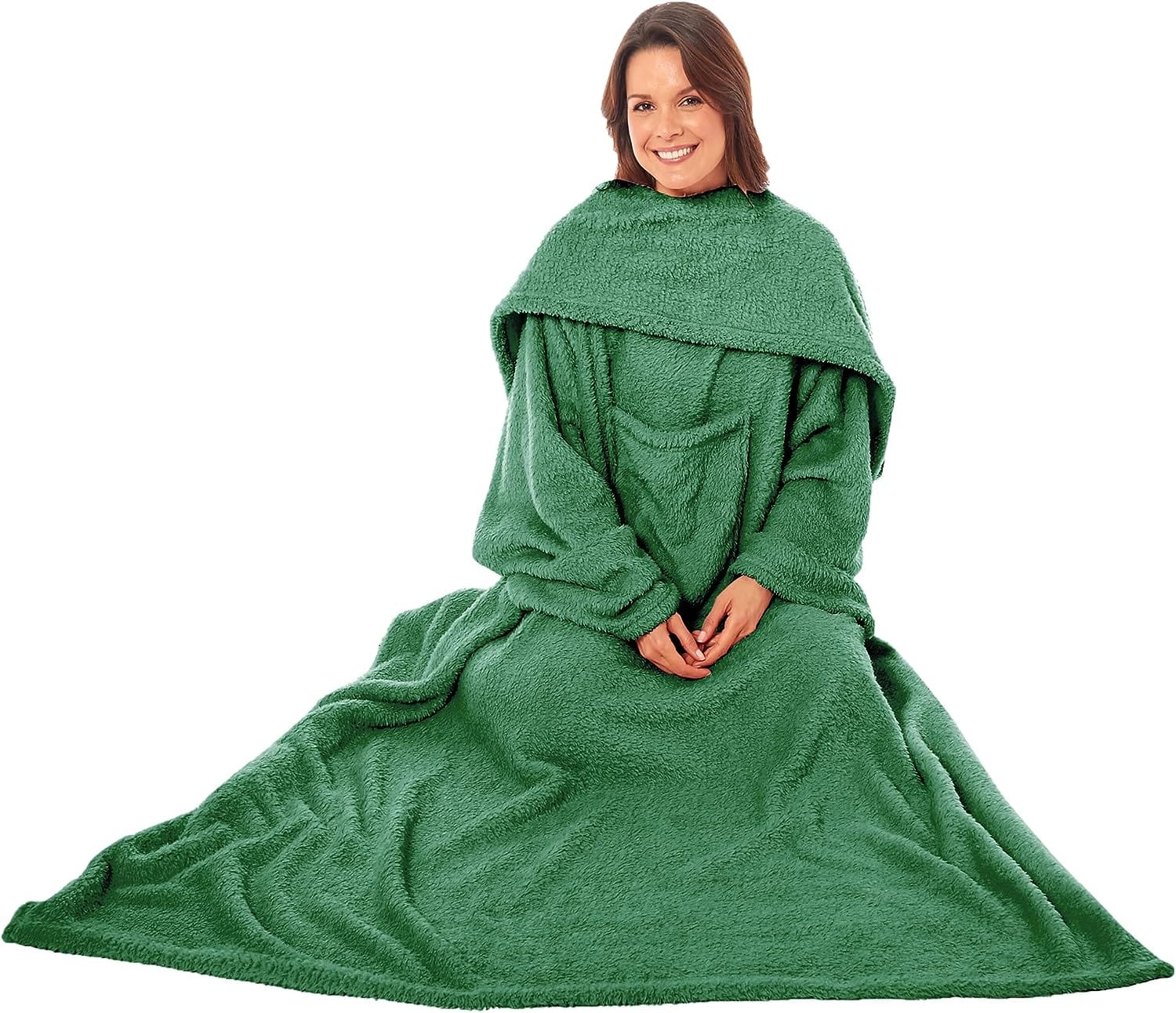 OLIVIA ROCCO Wearable TV Blanket – Ultra Soft Fleece Snuggle Throw with Sleeves