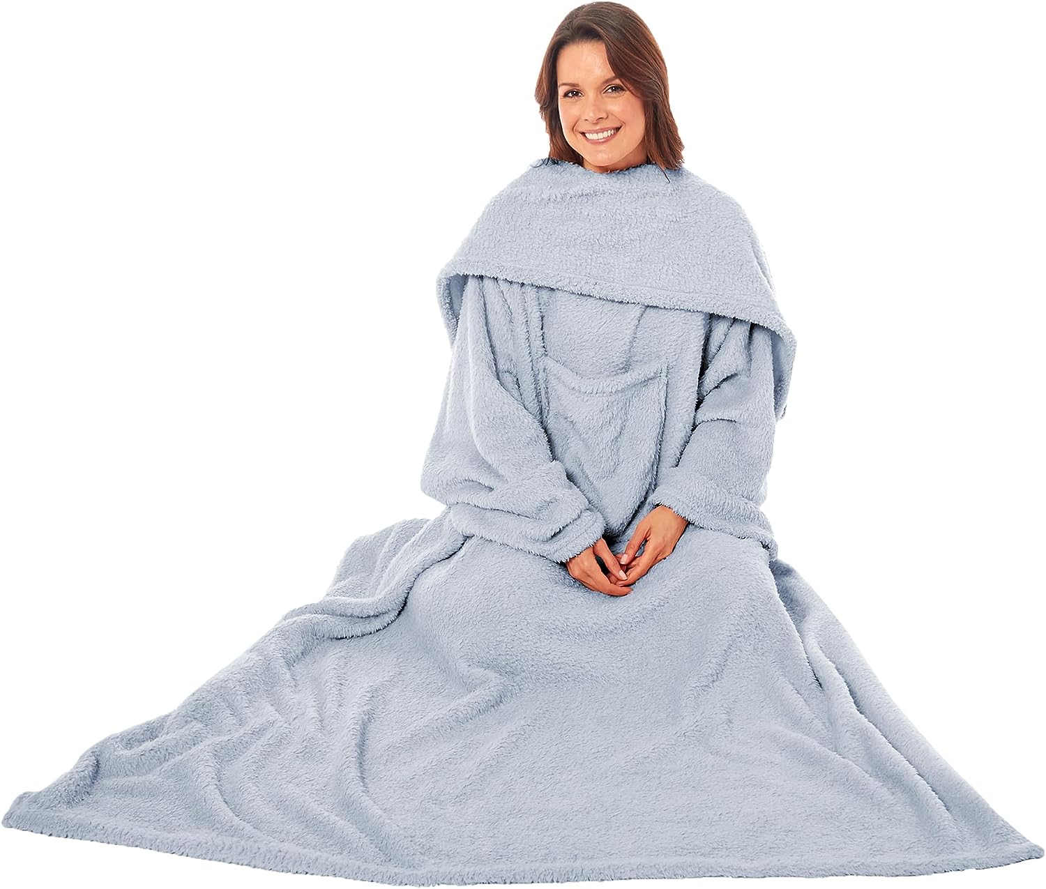 OLIVIA ROCCO Wearable TV Blanket – Ultra Soft Fleece Snuggle Throw with Sleeves