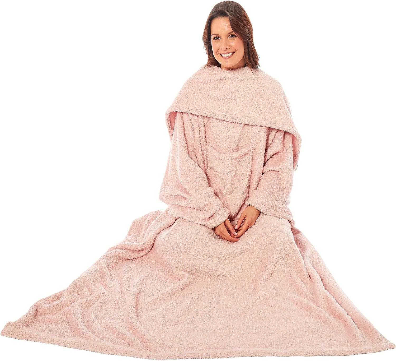 OLIVIA ROCCO Wearable TV Blanket – Ultra Soft Fleece Snuggle Throw with Sleeves