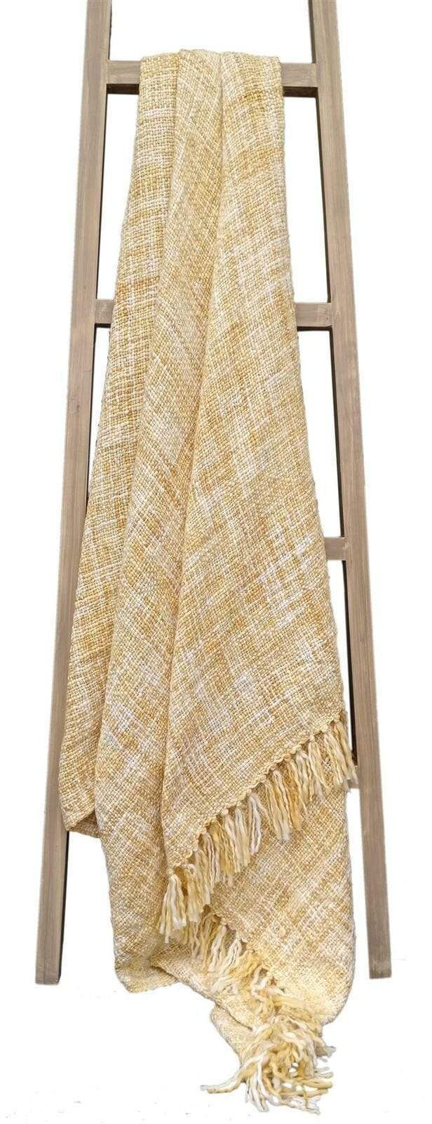 OLIVIA ROCCO Chenille Throw – Soft Tasselled Acrylic Blanket 130x170cm
