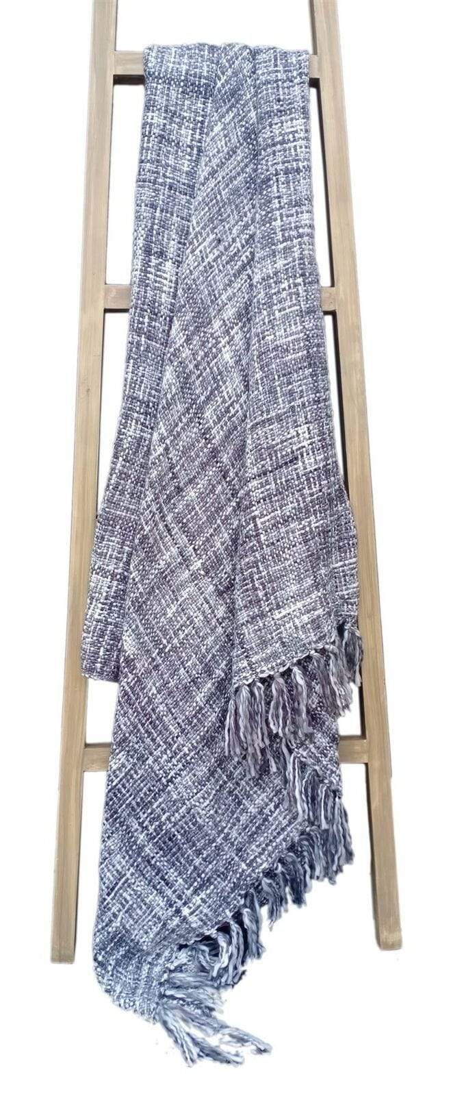 OLIVIA ROCCO Chenille Throw – Soft Tasselled Acrylic Blanket 130x170cm