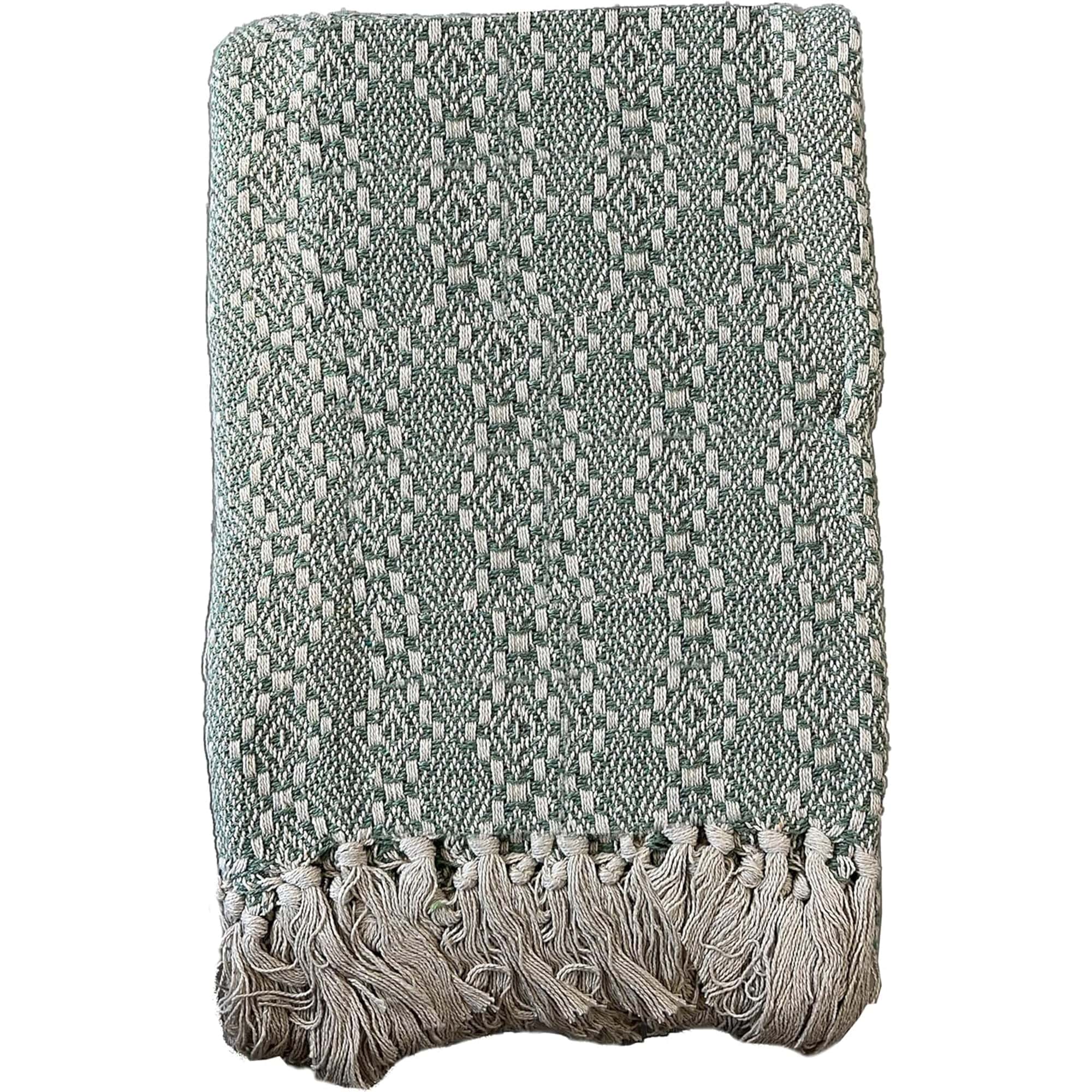 OLIVIA ROCCO Recycled Cotton Throw – Soft Lightweight Tassel Blanket