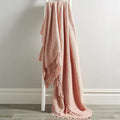 OLIVIA ROCCO Recycled Cotton Throw – Soft Lightweight Tassel Blanket
