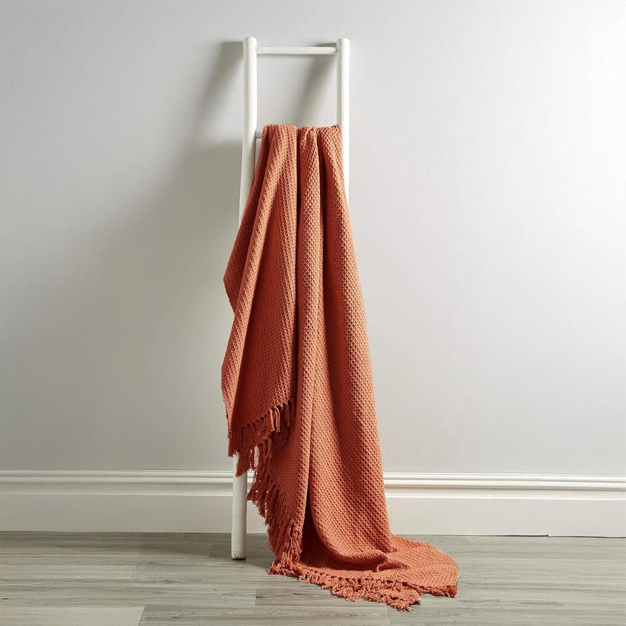 OLIVIA ROCCO Recycled Cotton Throw – Soft Lightweight Tassel Blanket