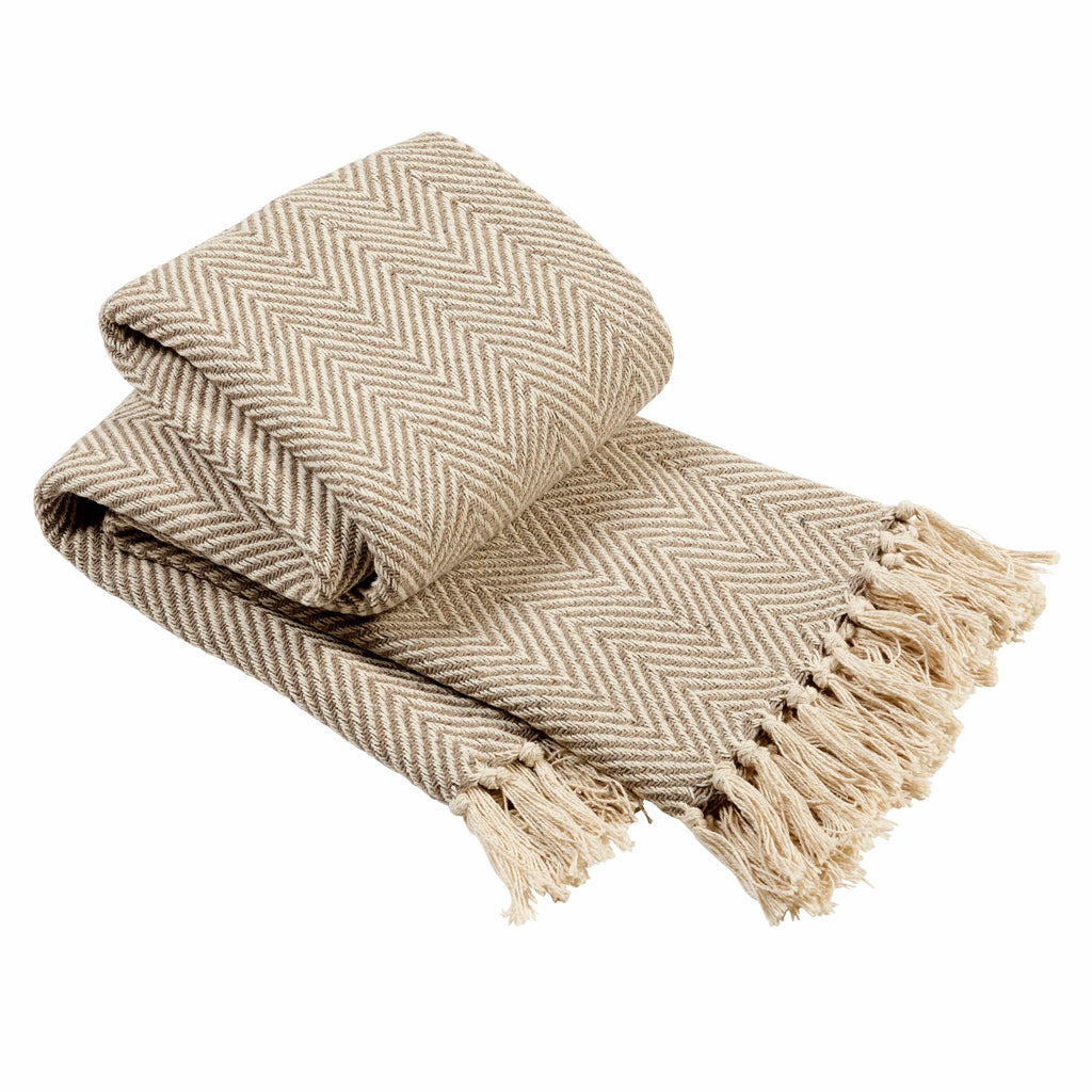 OLIVIA ROCCO Tangier Recycled Cotton Throw Blanket with Tassels
