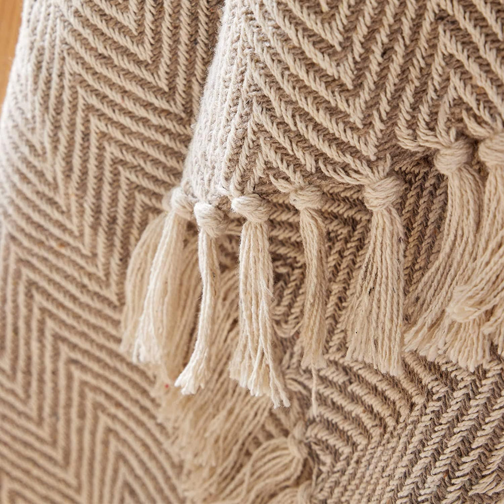OLIVIA ROCCO Tangier Recycled Cotton Throw Blanket with Tassels